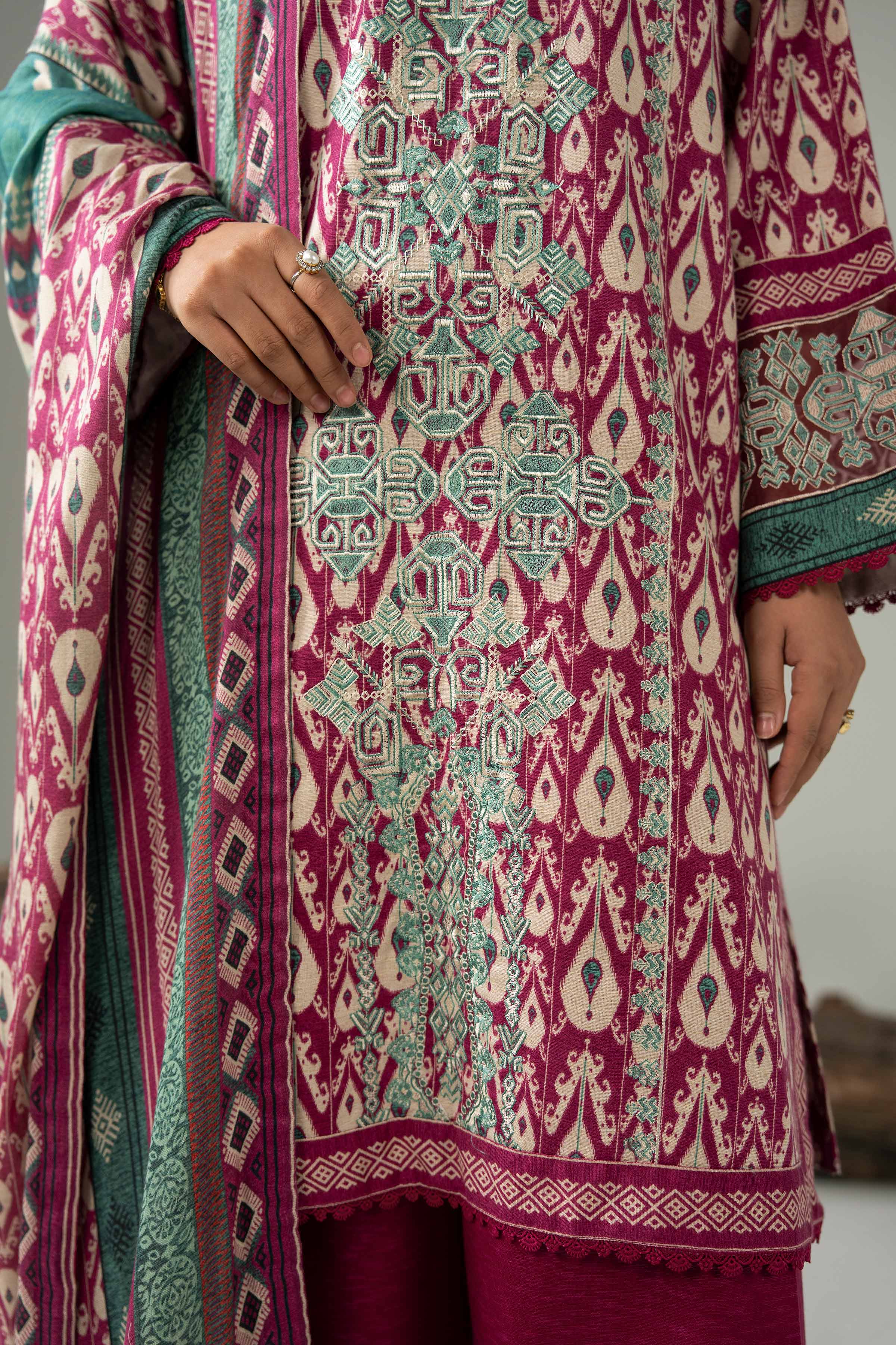 3 Piece - Digital Printed Embroidered Suit - 42502989 - Image 4