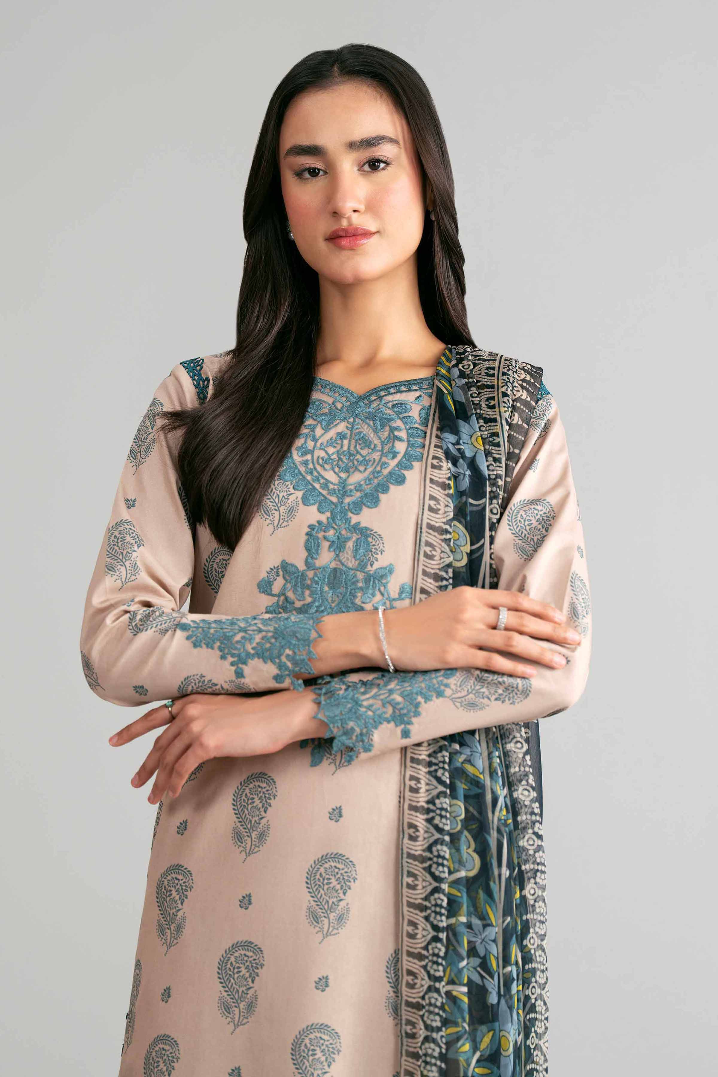 3 Piece - Digital Printed Embroidered Suit - 42601572 - Image 2