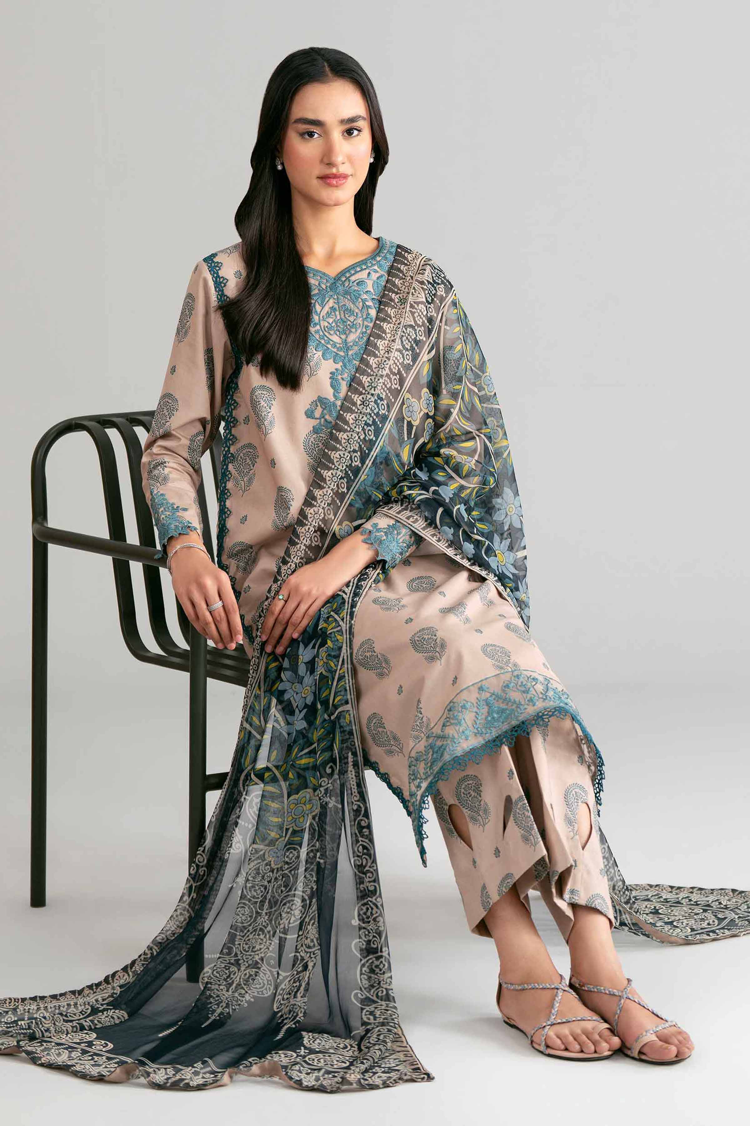3 Piece - Digital Printed Embroidered Suit - 42601572 - Image 5