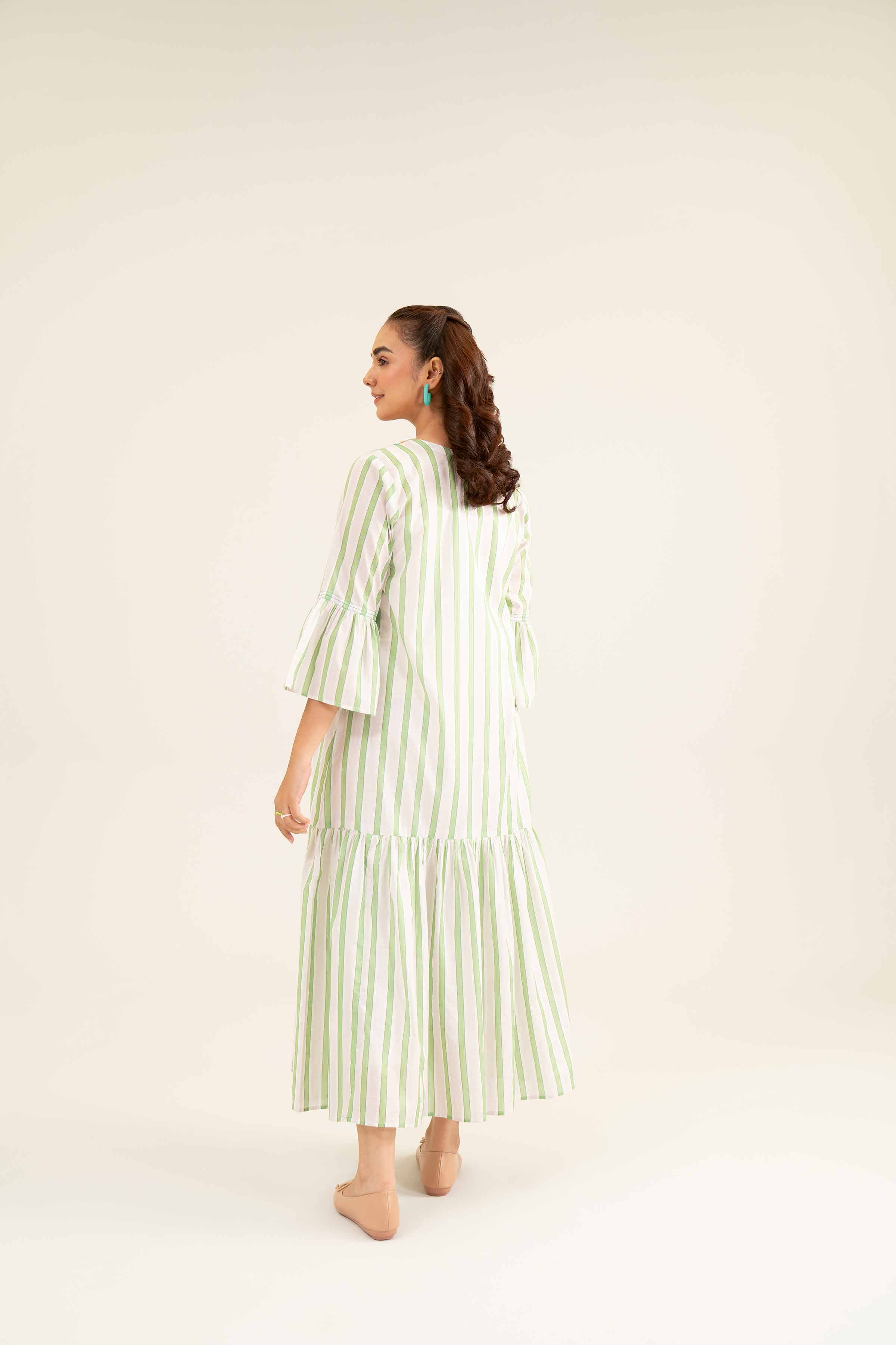 Printed Embroidered Dress- AS24-94 - Image 4