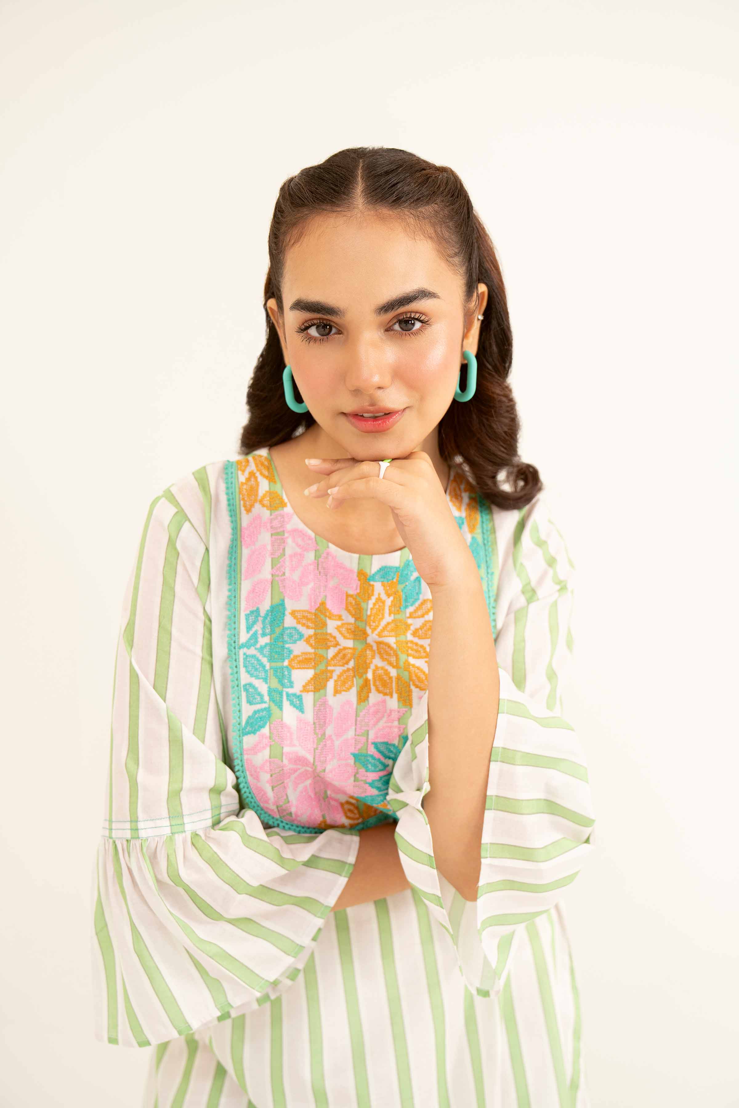 Printed Embroidered Dress- AS24-94 - Image 6