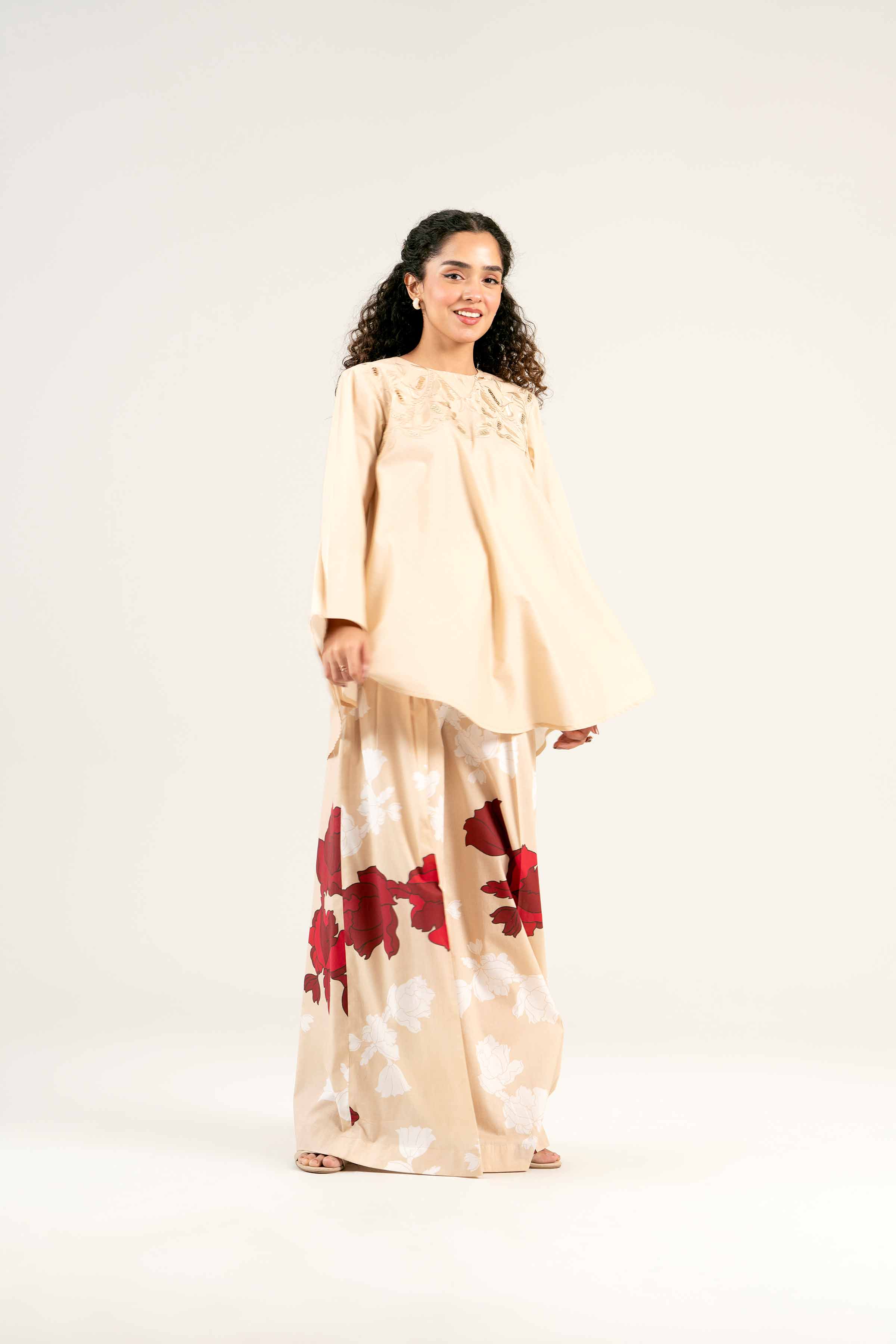 2 Piece - Printed Embroidered Suit - AS25-35 - Image 5