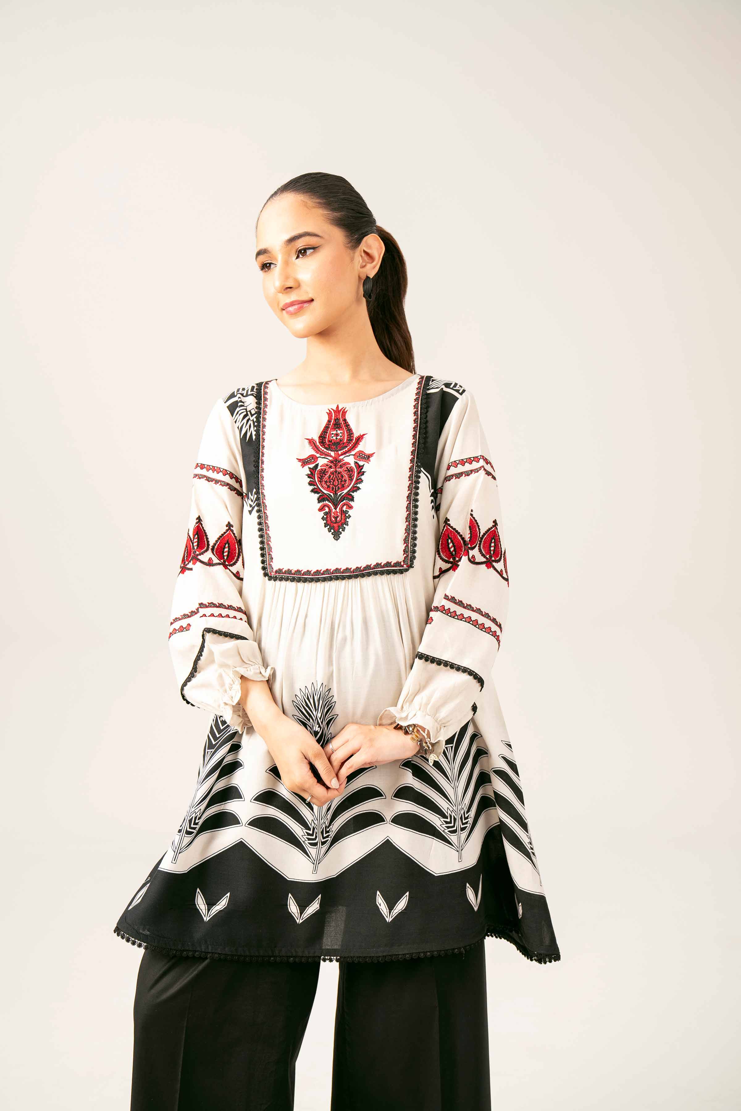 Printed Embroidered Tunic - AS25-68 - Image 9