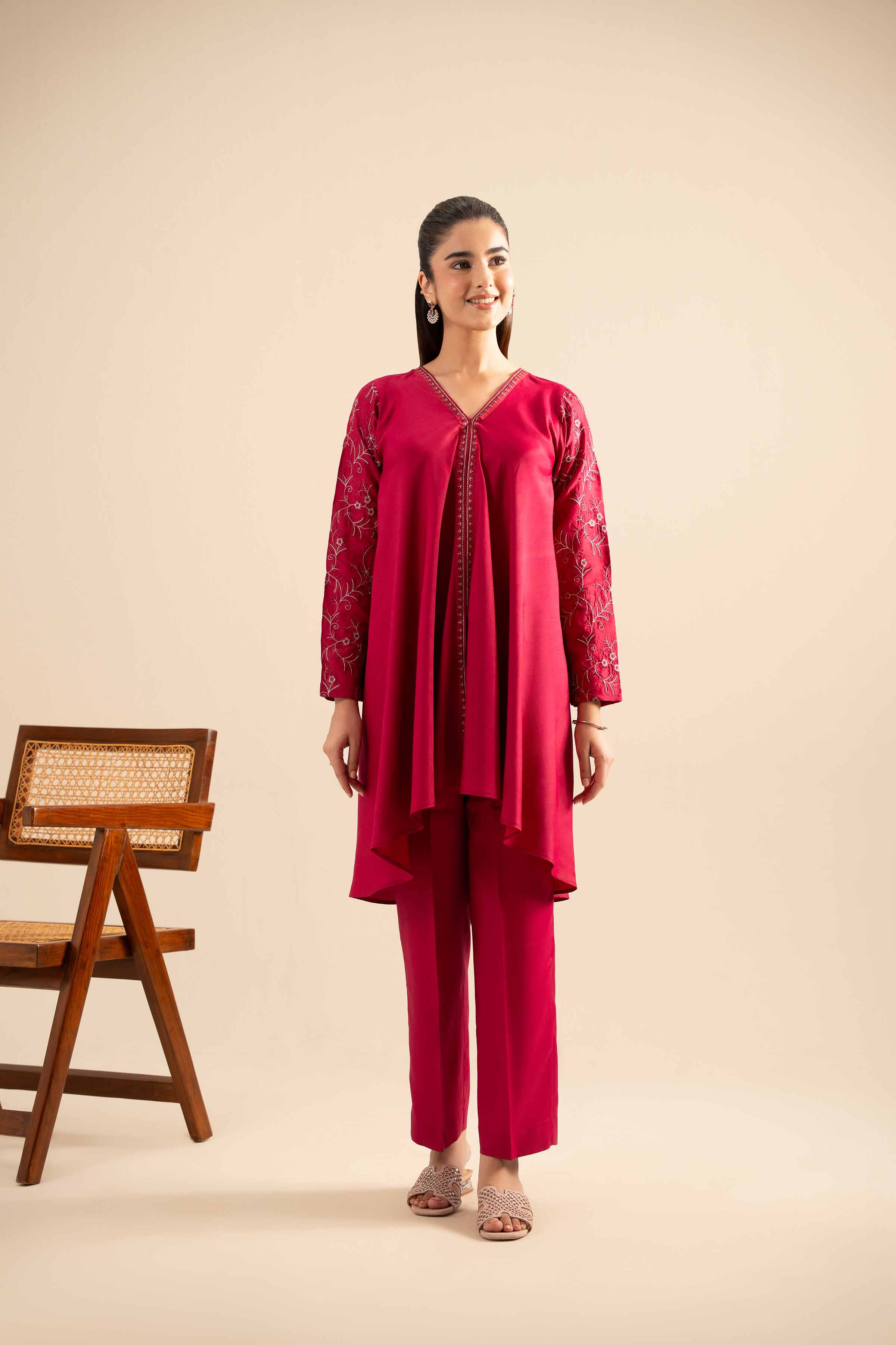 2 Piece - Embroidered Suit - FE25-25 - Image 4