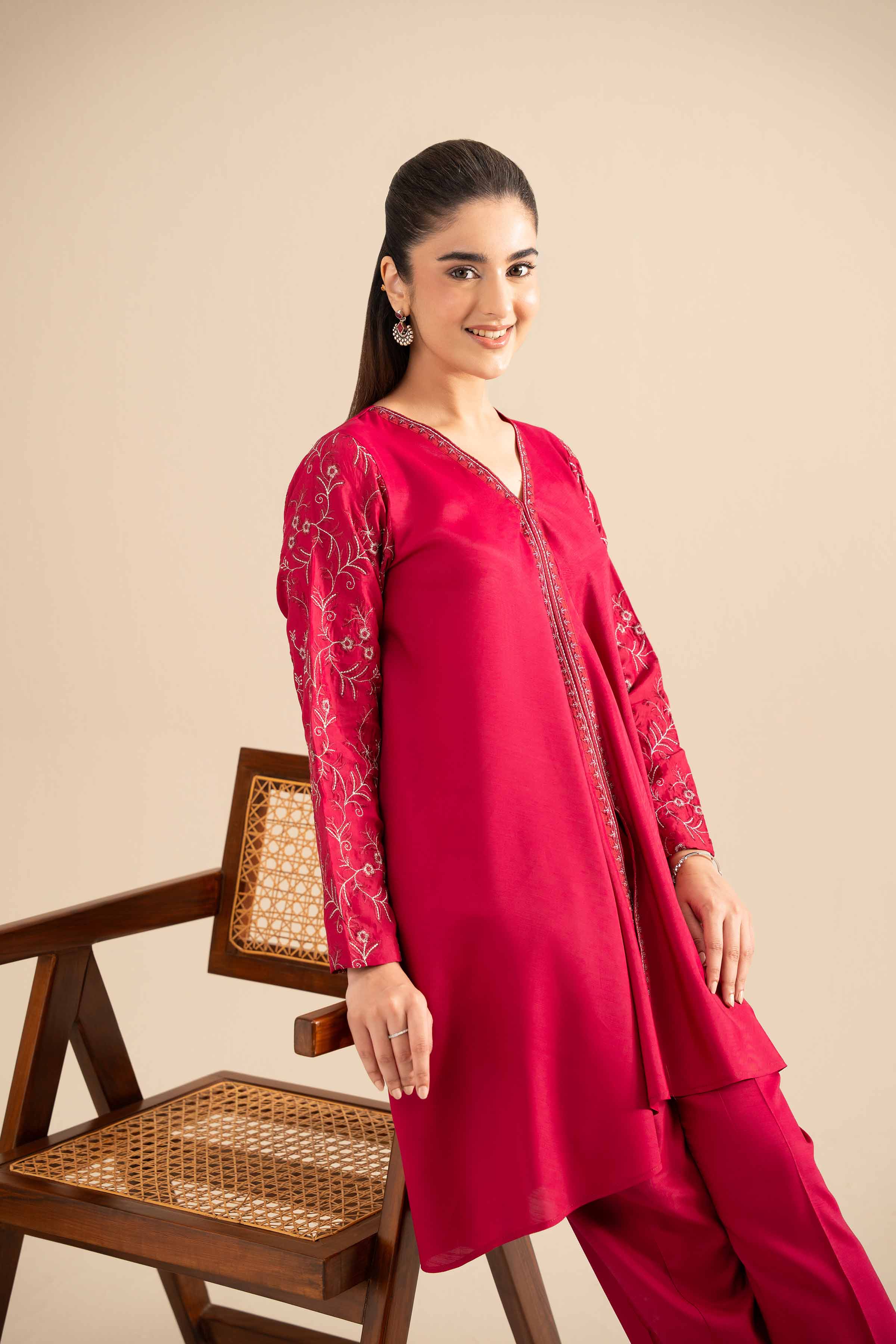 2 Piece - Embroidered Suit - FE25-25 - Image 6