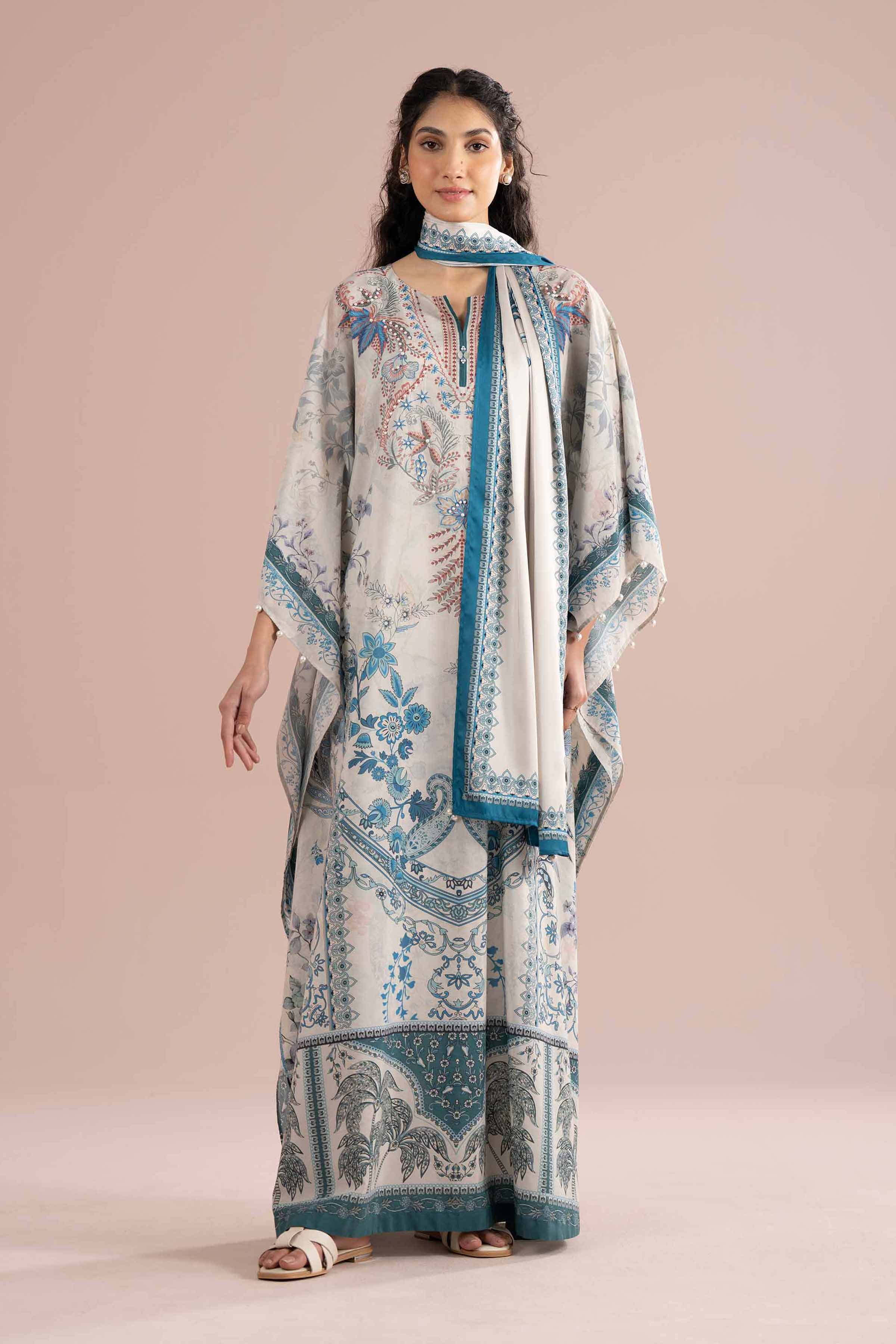2 Piece - Printed Kaftan - FE26-70 - Image 3