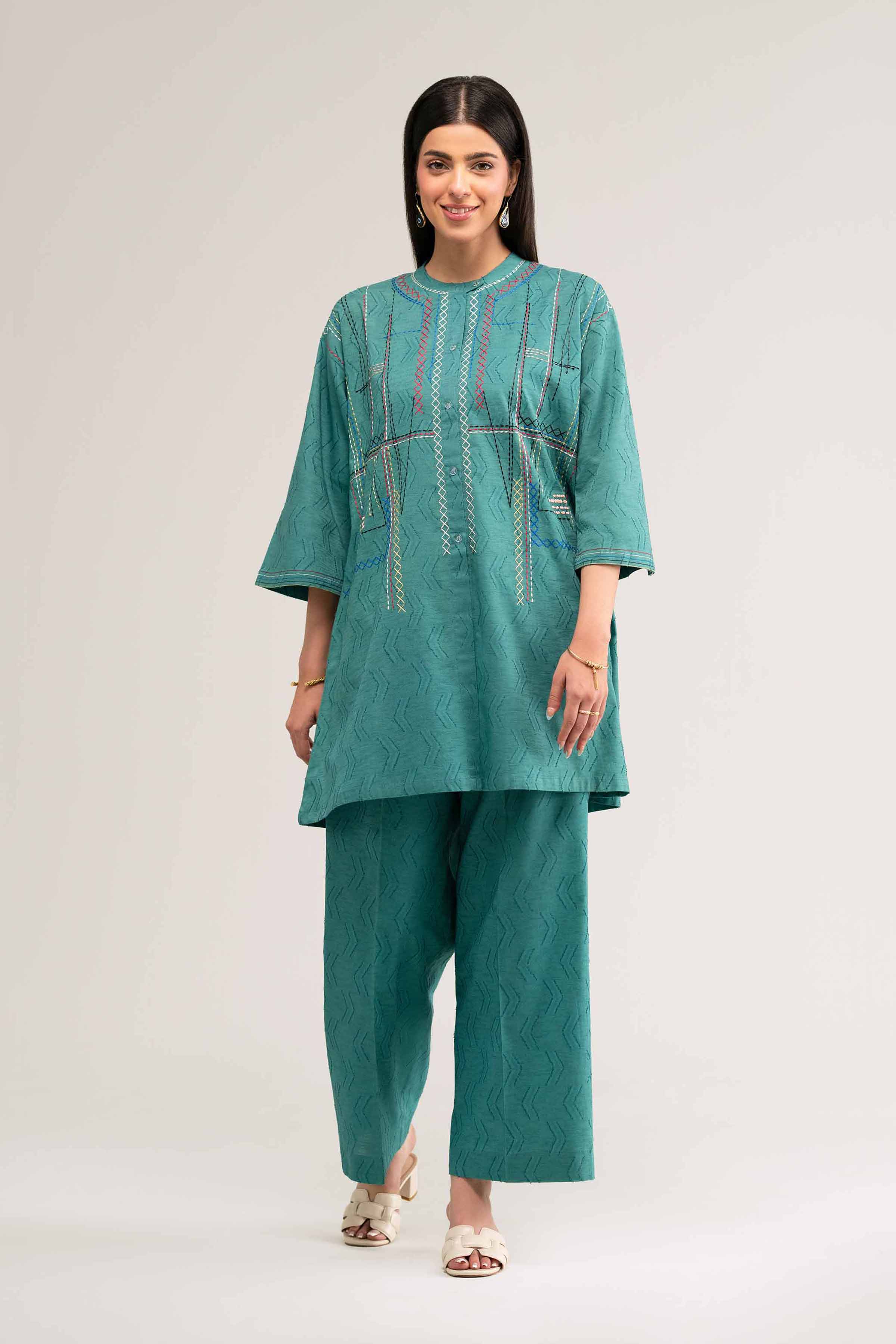 2 Piece - Embroidered Suit - FS25-09 - Image 2