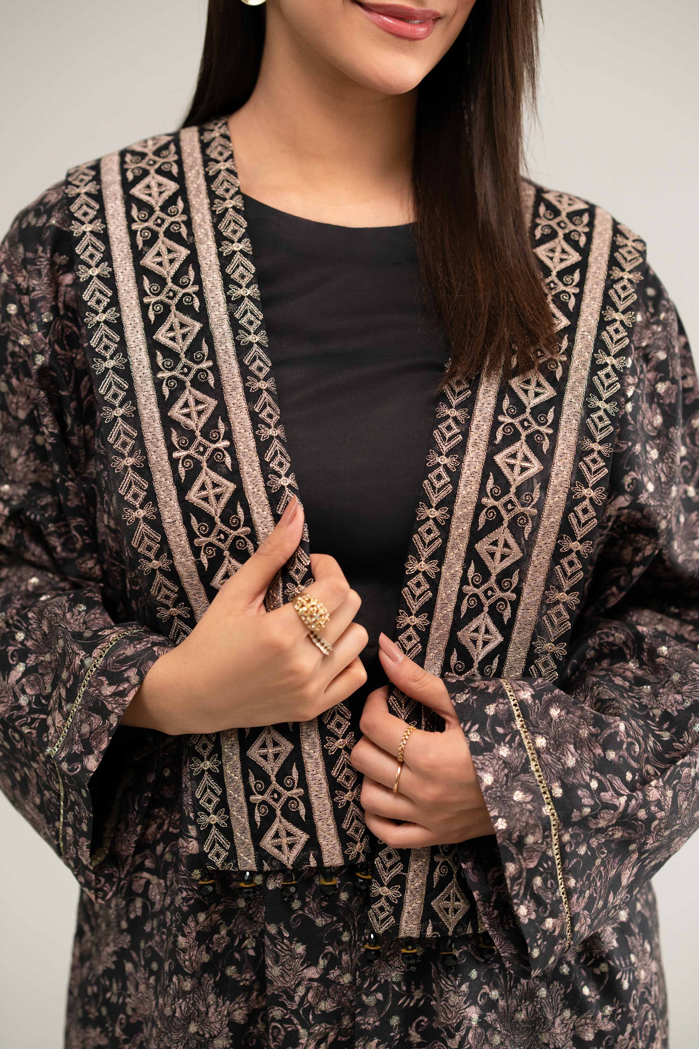 Printed Embroidered Gown - FS25-18 - Image 5