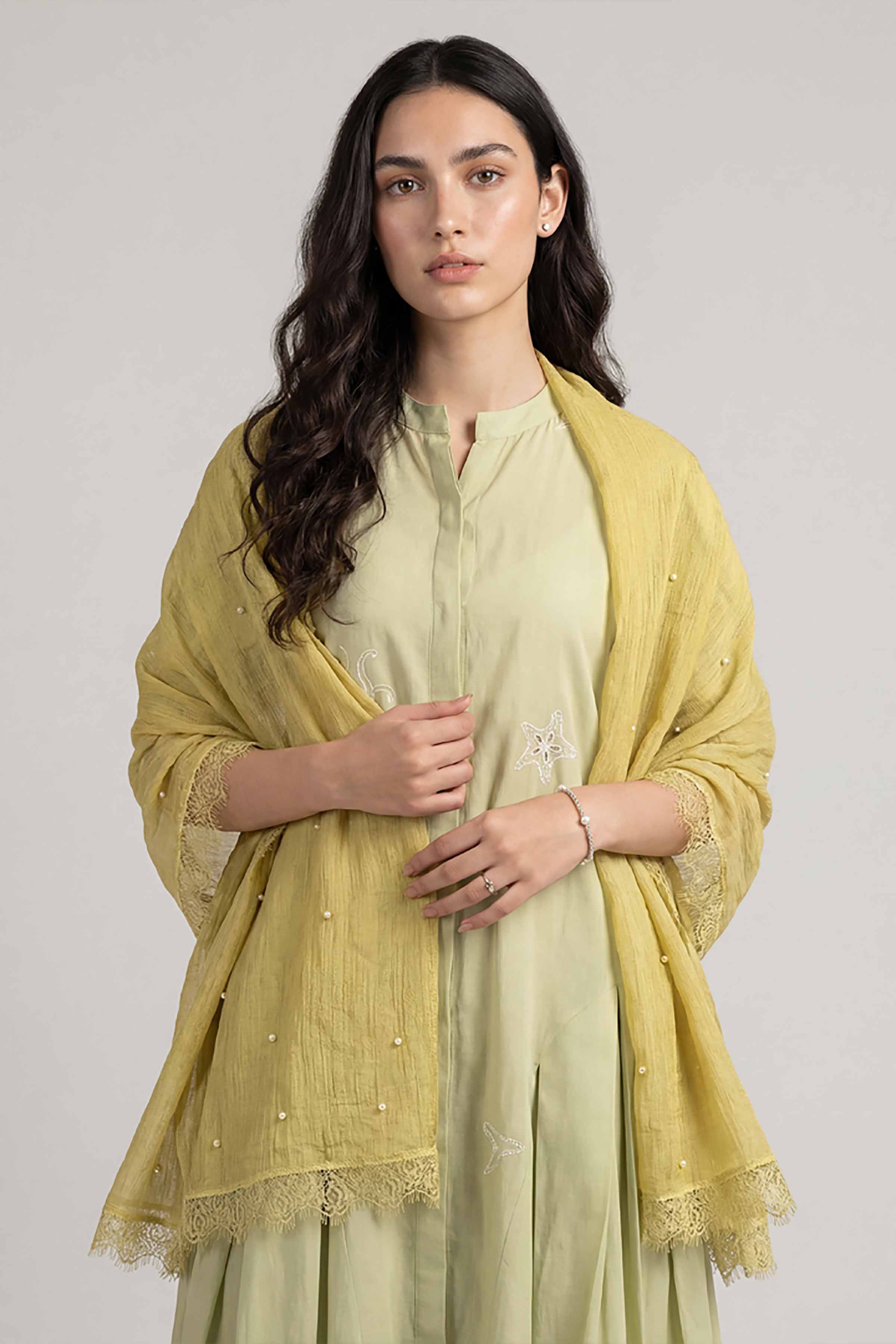 Yellow Women Scarf-447912102 - Image 3