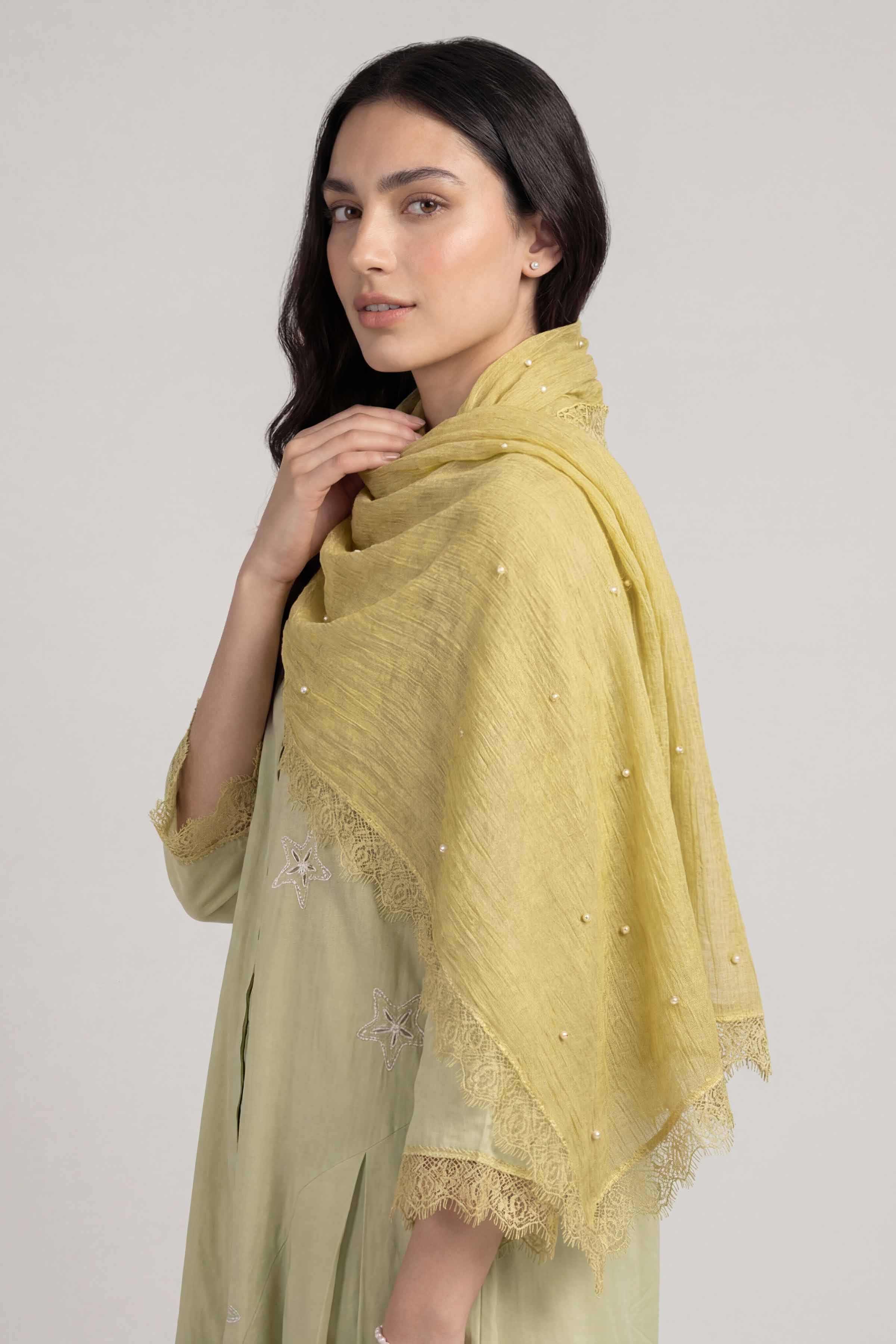 Yellow Women Scarf-447912102 - Image 4