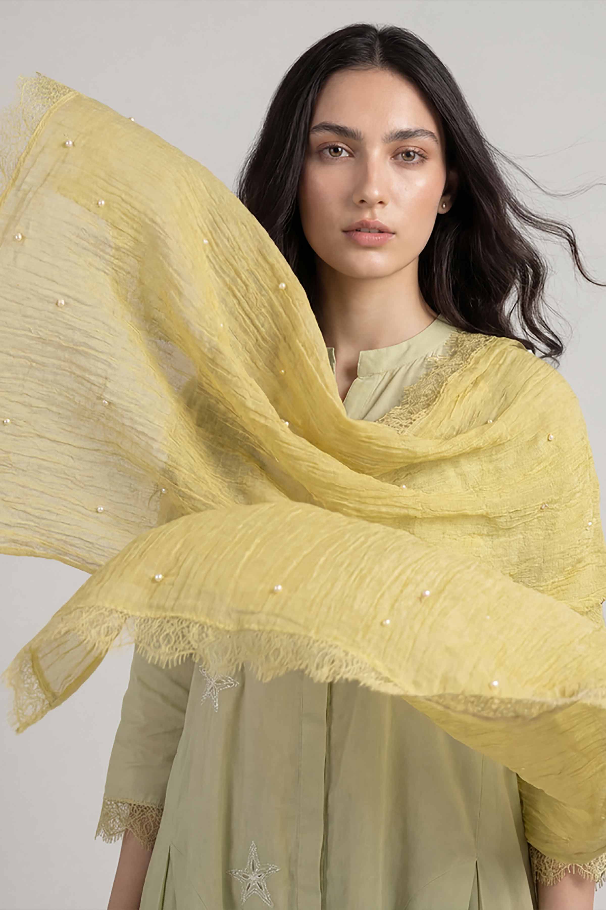 Yellow Women Scarf-447912102 - Image 5