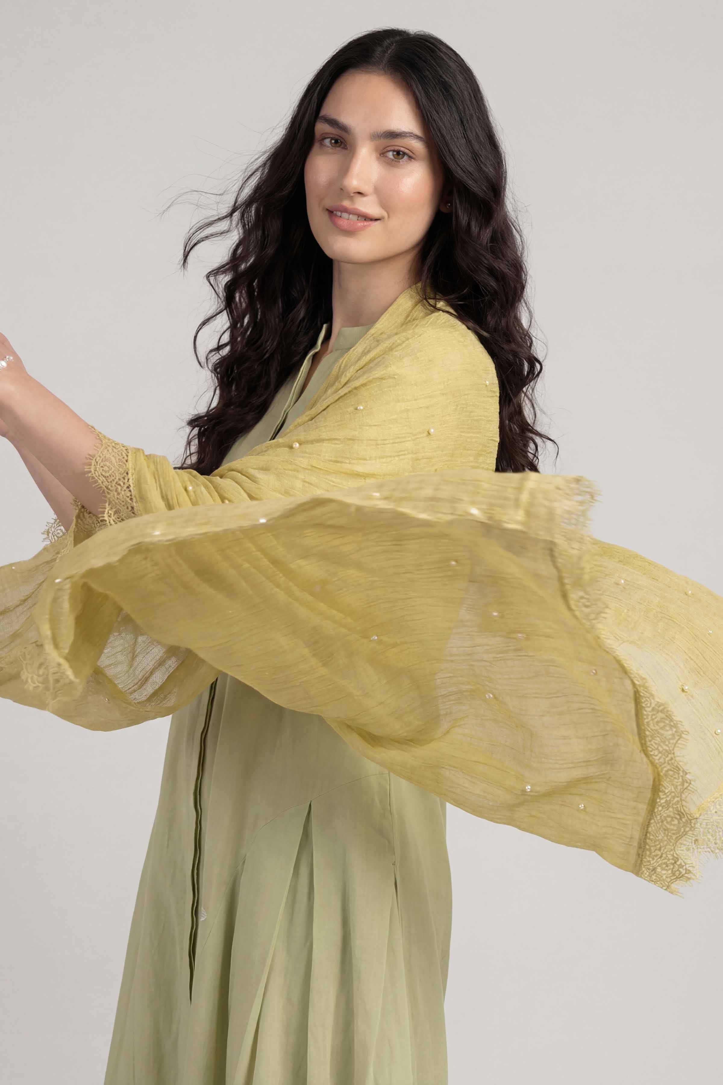 Yellow Women Scarf-447912102 - Image 6