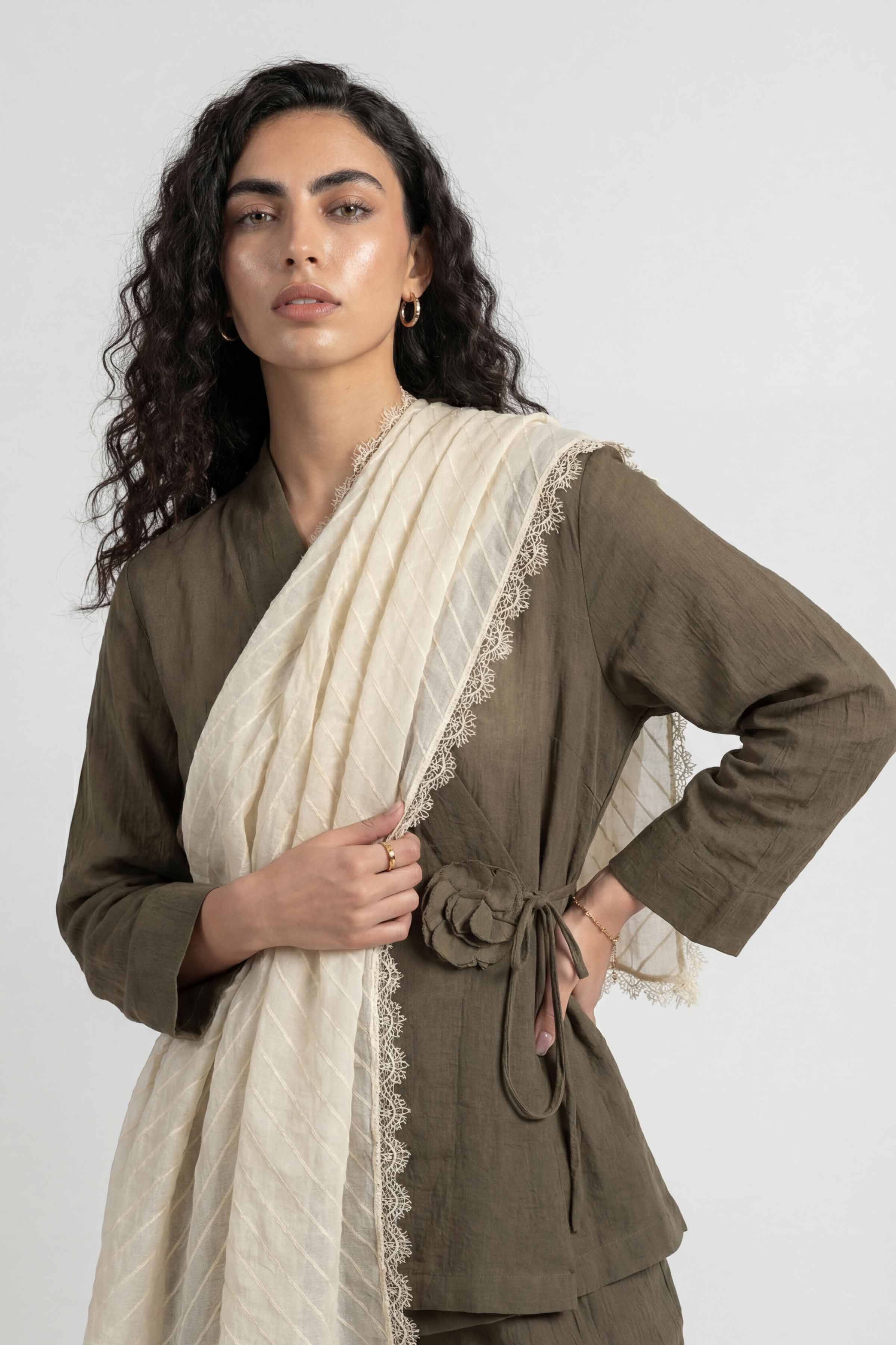 Beige Women Scarf-447882118 - Image 5