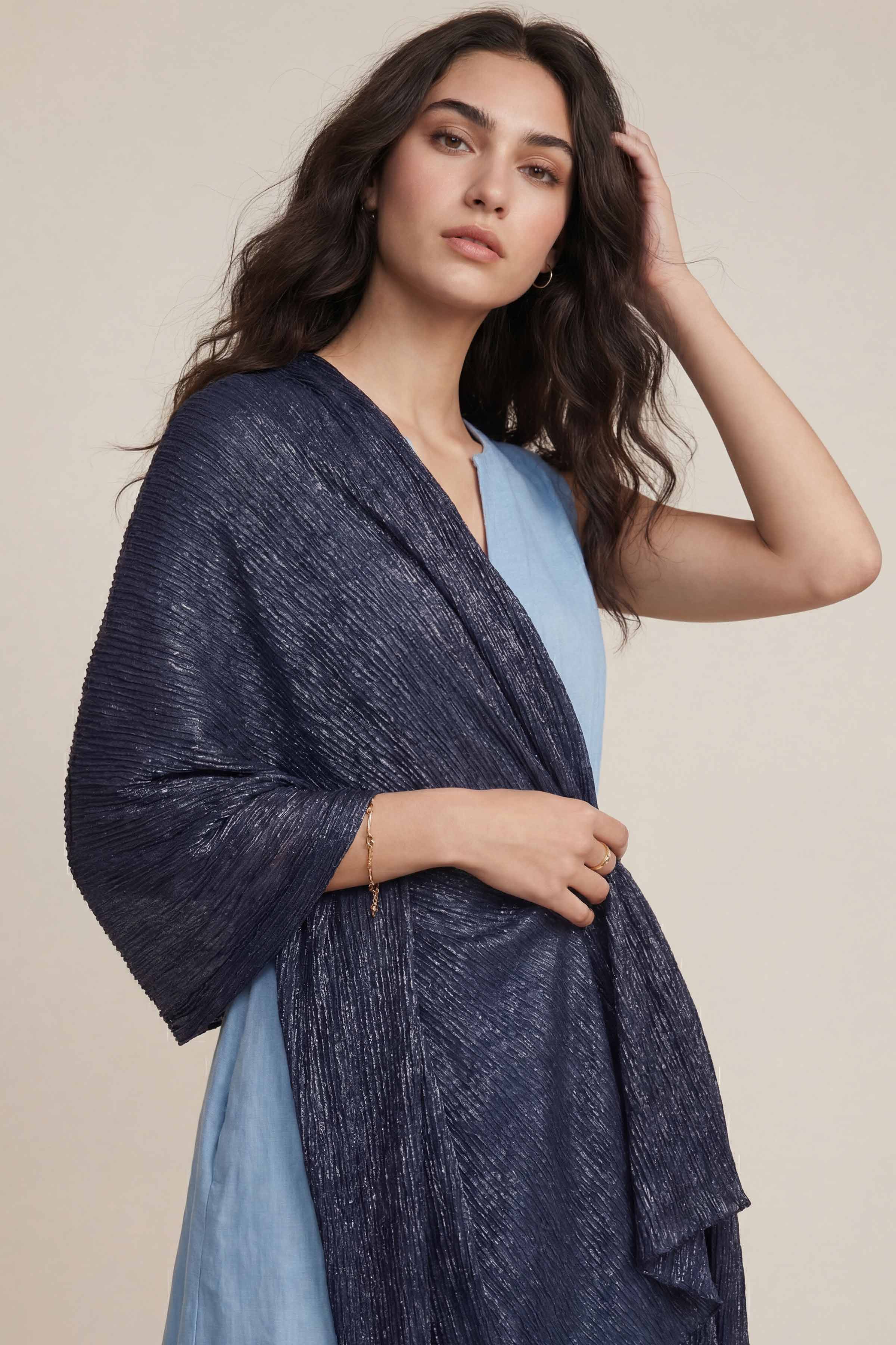 Navy Women Scarf-447922121 - Image 3