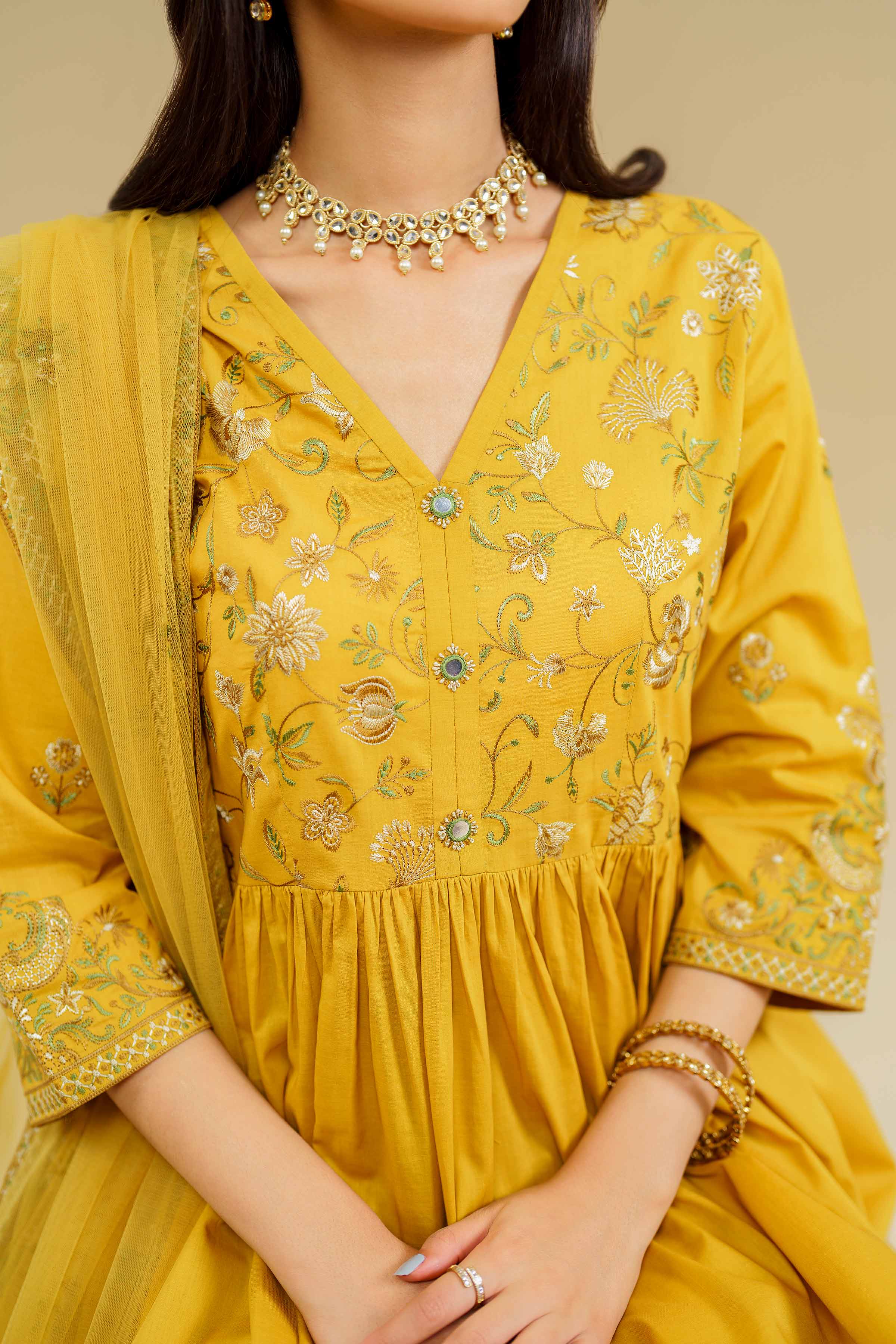 3 Piece - Embroidered Suit - KFE24-105 - Image 5