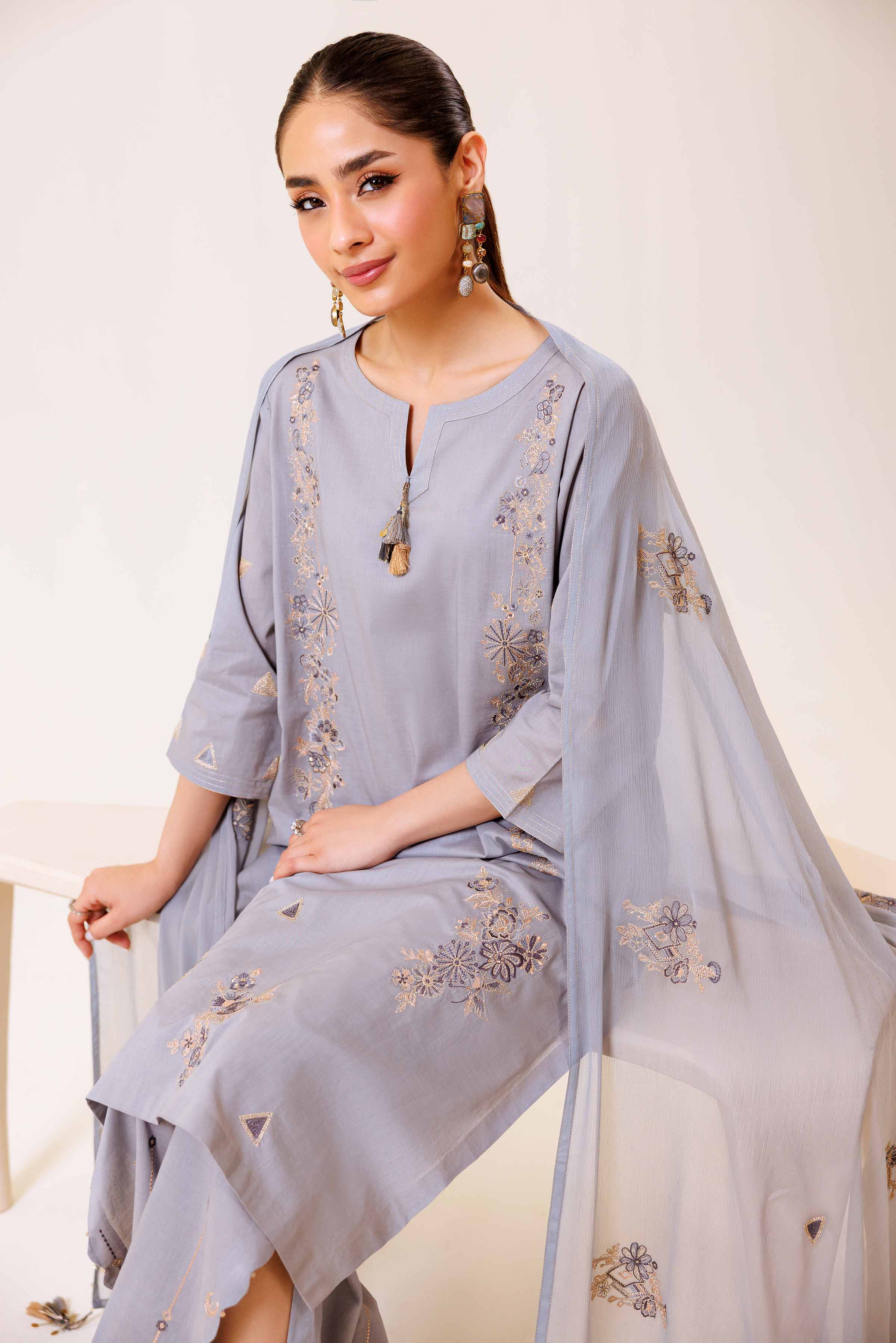 3 Piece - Embroidered Suit - KFE24-17 - Image 3