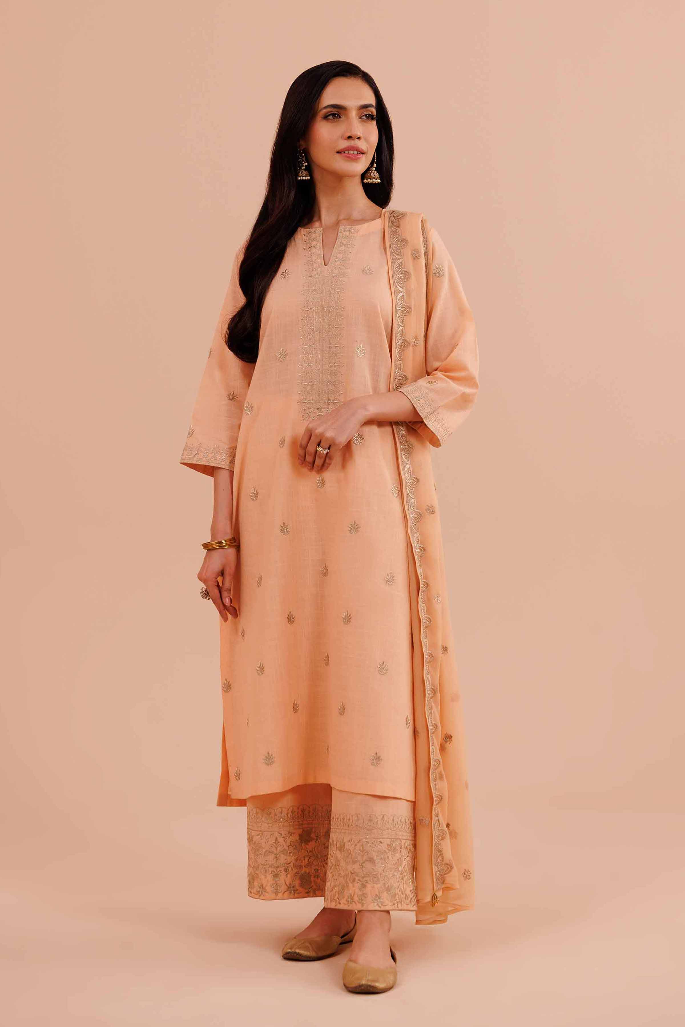 3 Piece - Embroidered Suit - KFE24-25