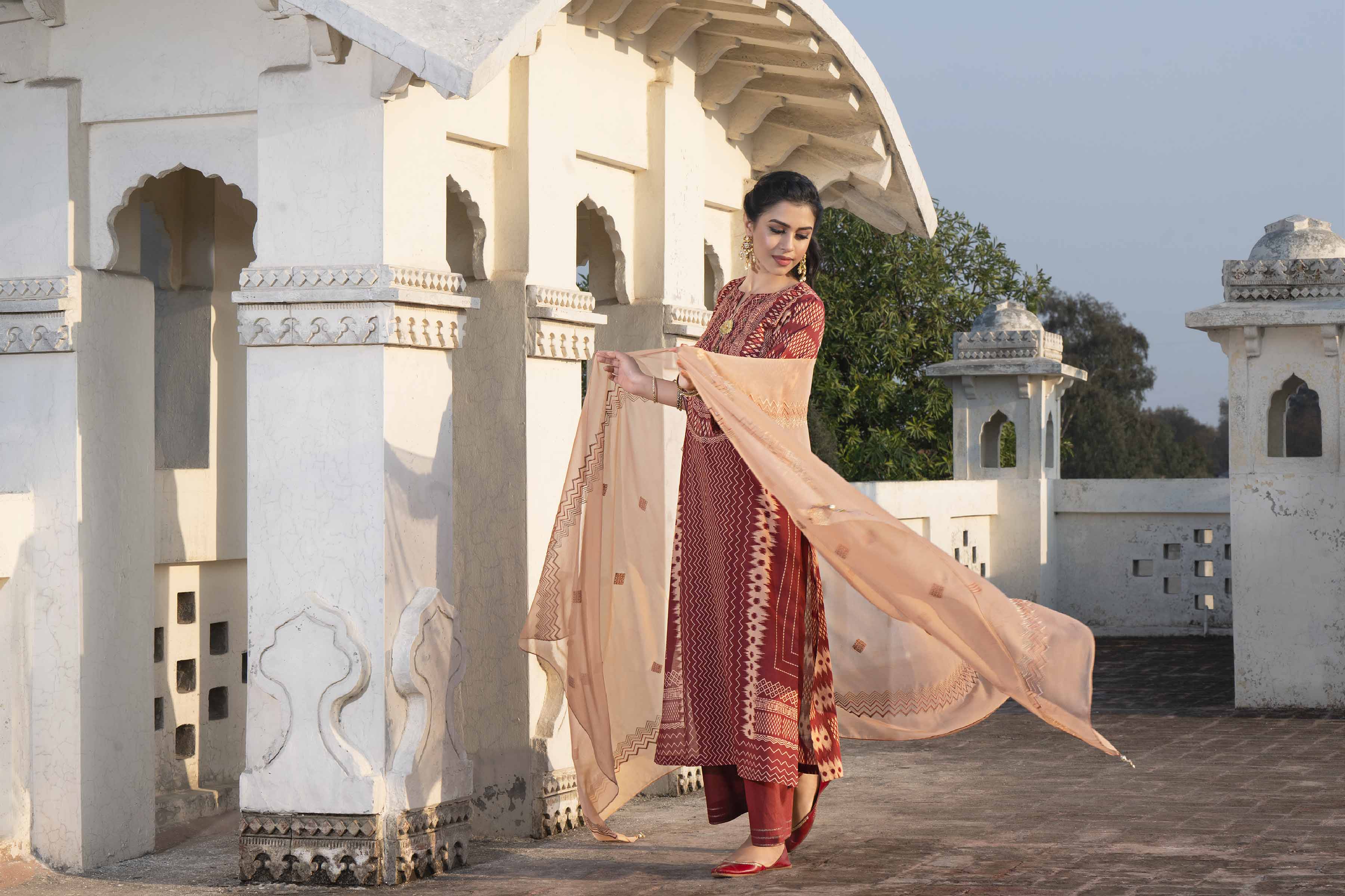 3 Piece - Printed Embroidered Suit - KFE24-79 - Image 4