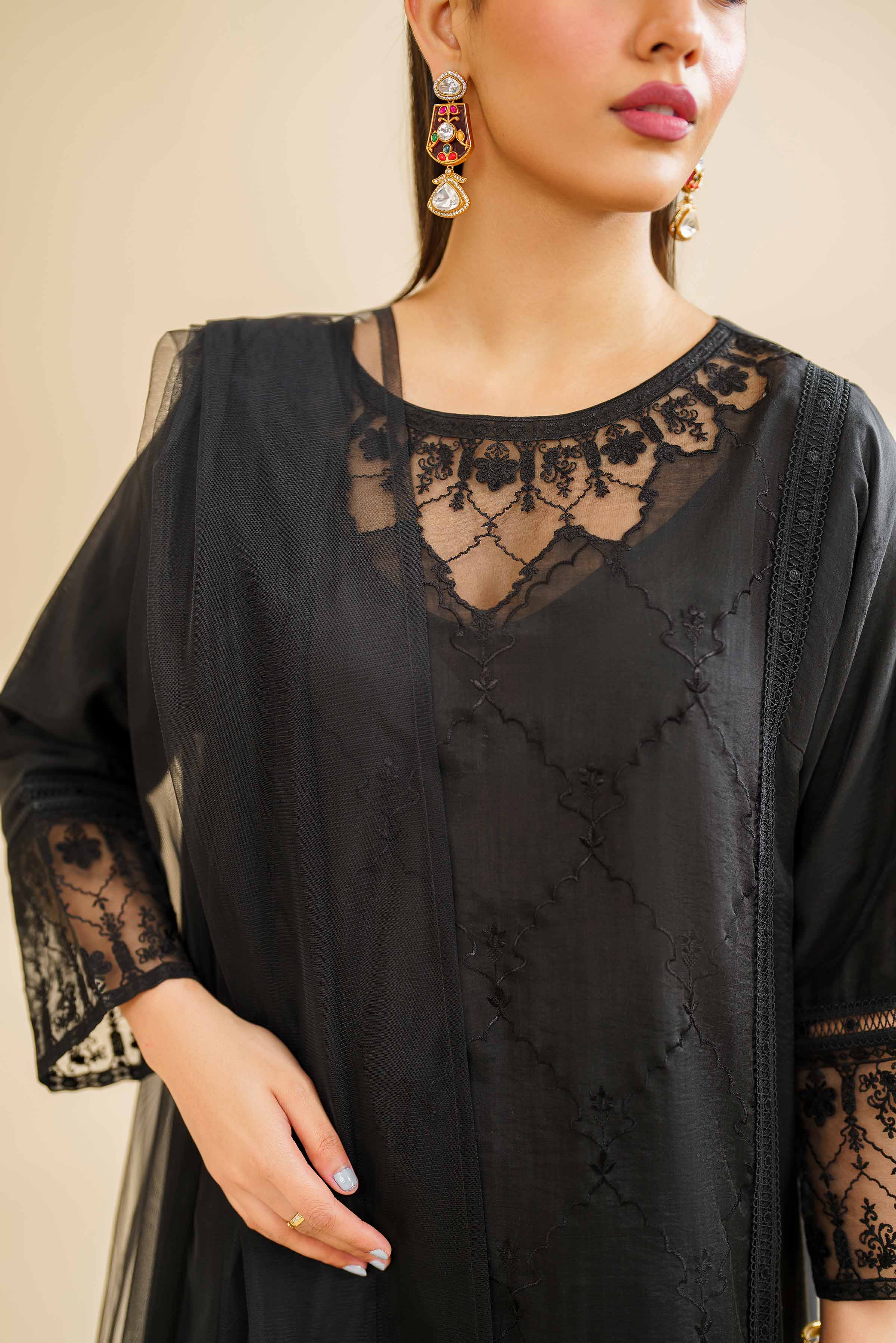 3 Piece - Embroidered Suit - KFE24-83 - Image 7