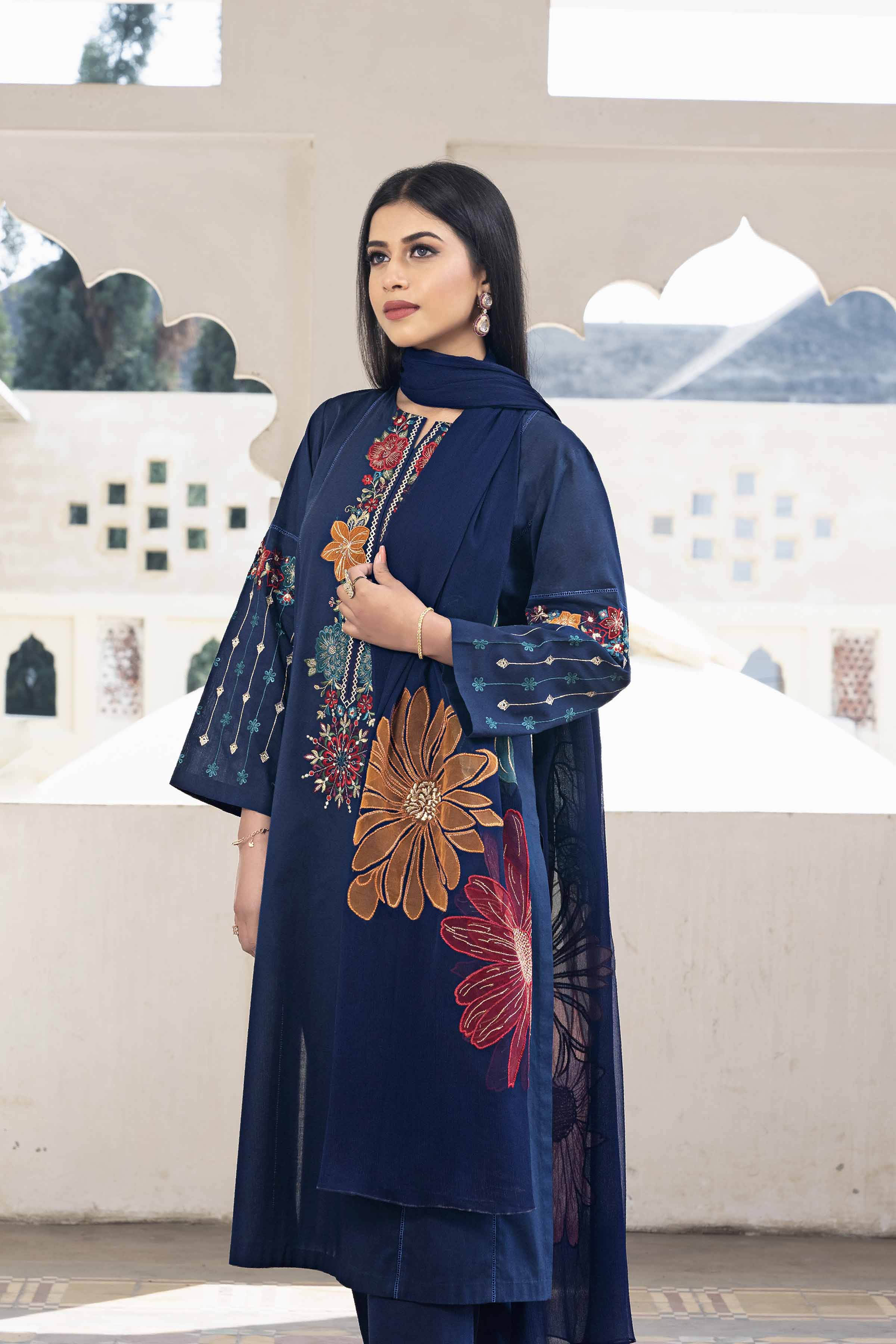 3 Piece - Embroidered Suit - KFE24-89 - Image 3
