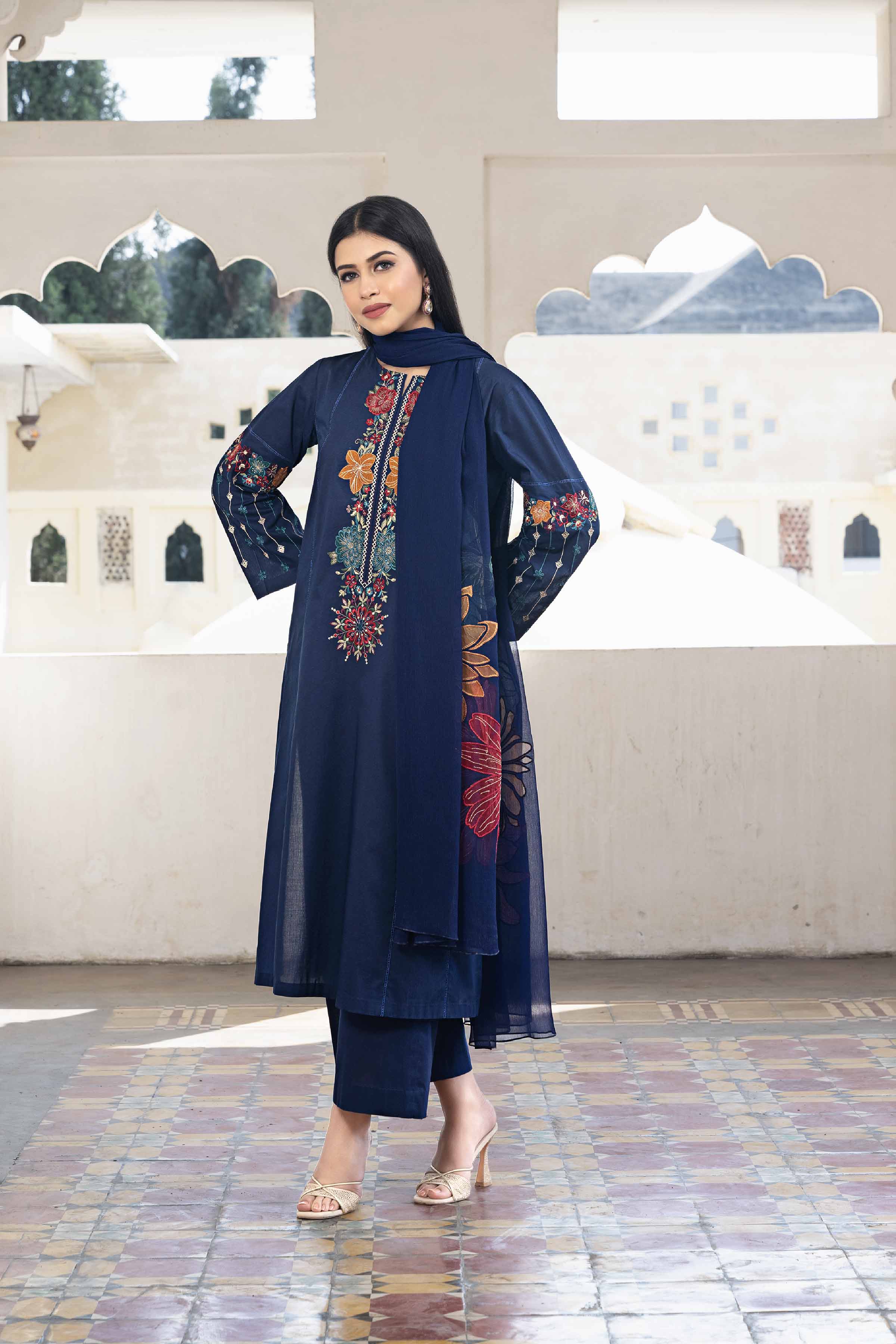 3 Piece - Embroidered Suit - KFE24-89 - Image 4