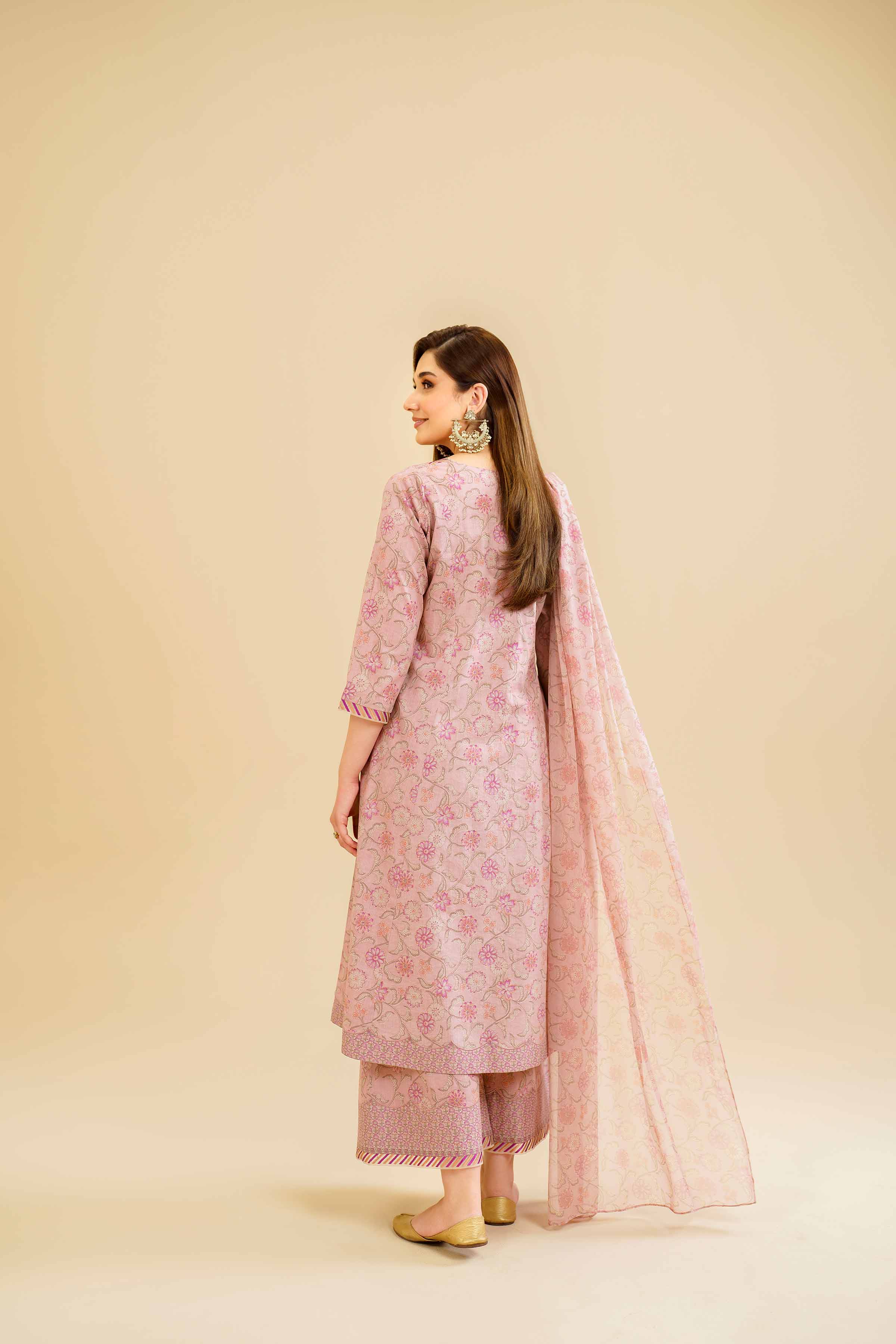3 Piece - Printed Embroidered Suit - KFE24-91 - Image 3