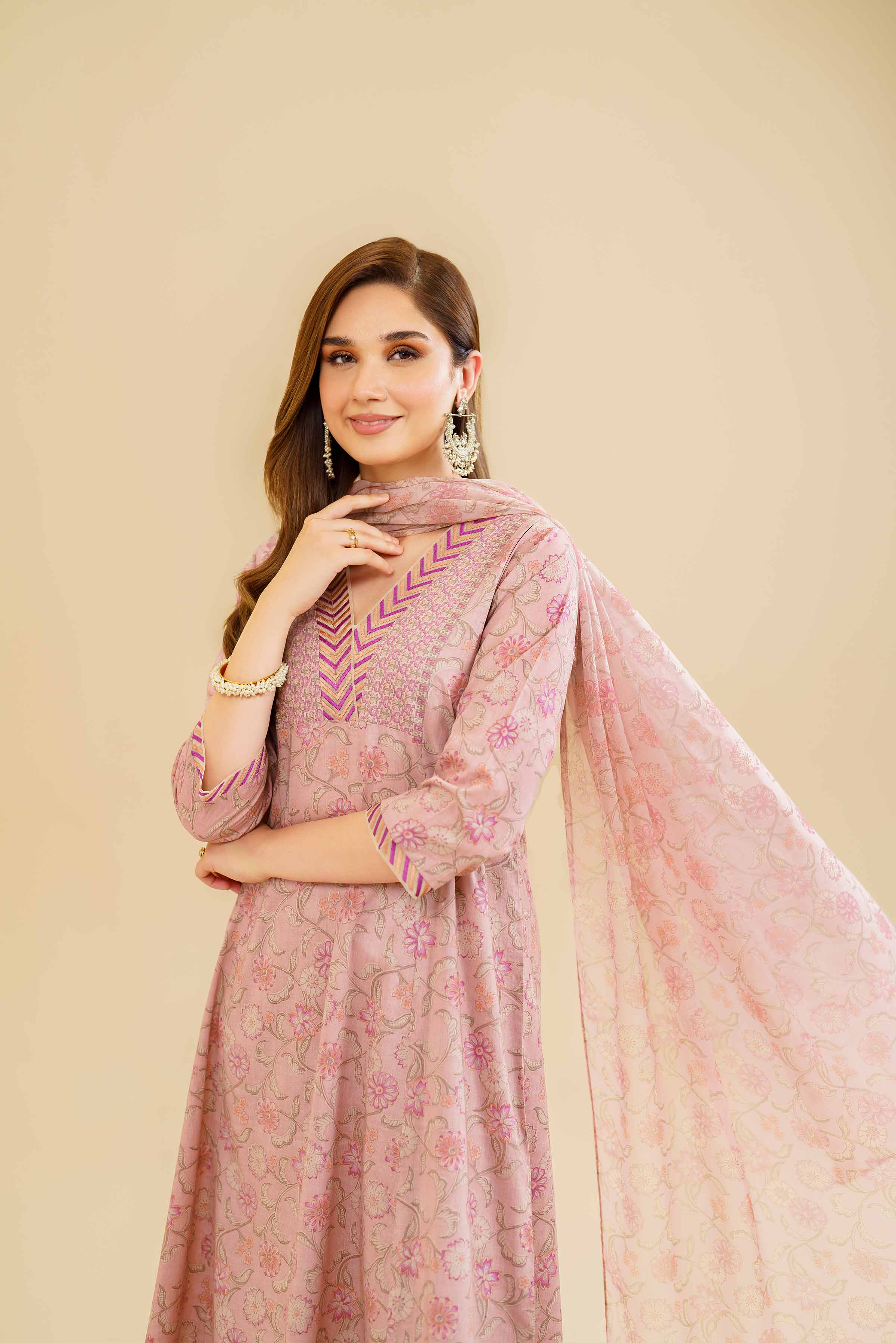 3 Piece - Printed Embroidered Suit - KFE24-91 - Image 4