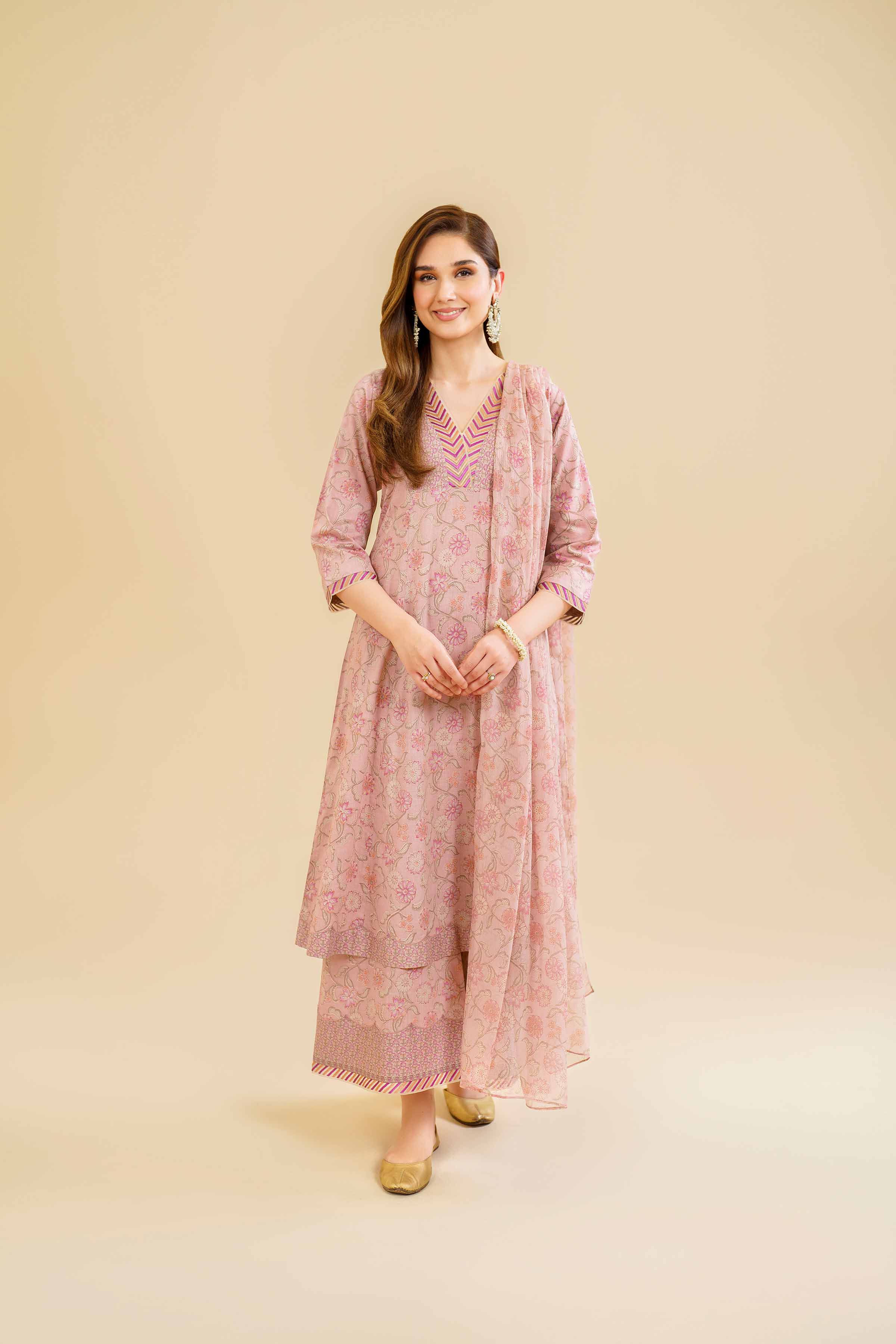 3 Piece - Printed Embroidered Suit - KFE24-91 - Image 5