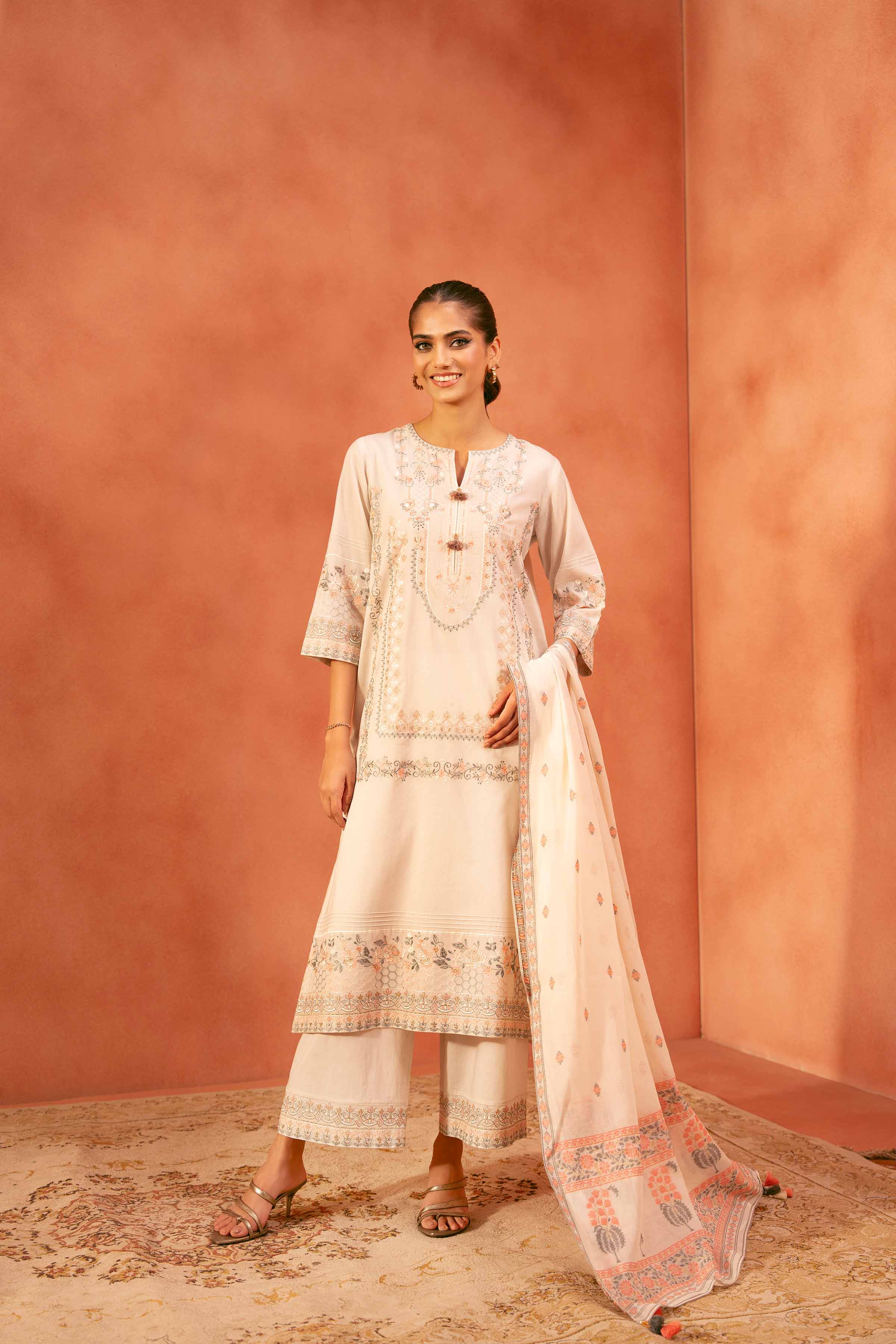 3 Piece - Embroidered Suit - KFE25-116 - Image 5