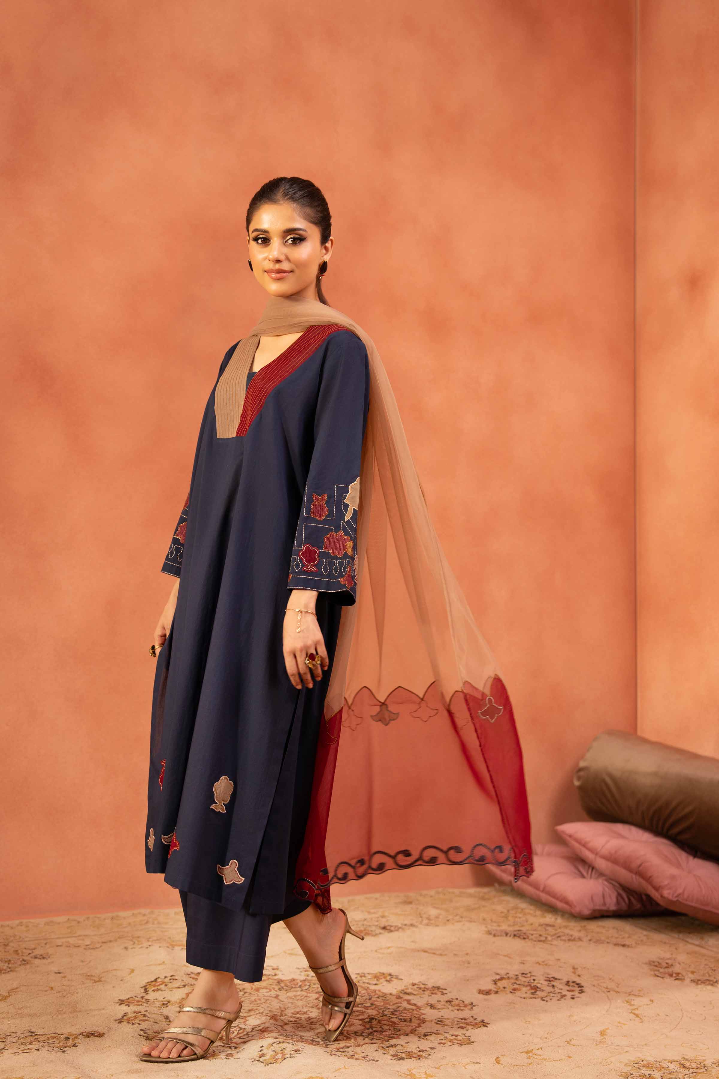3 Piece - Embroidered Suit - KFE25-126 - Image 5