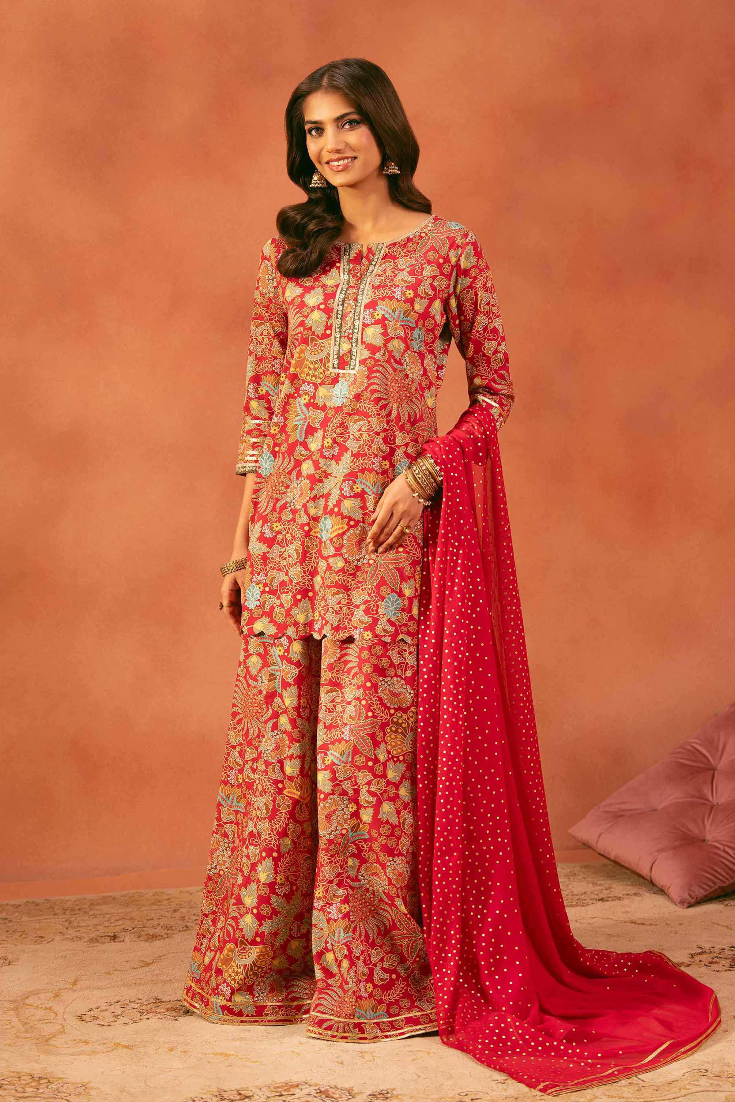 3 Piece - Printed Embroidered Suit - KFE25-166 - Image 2