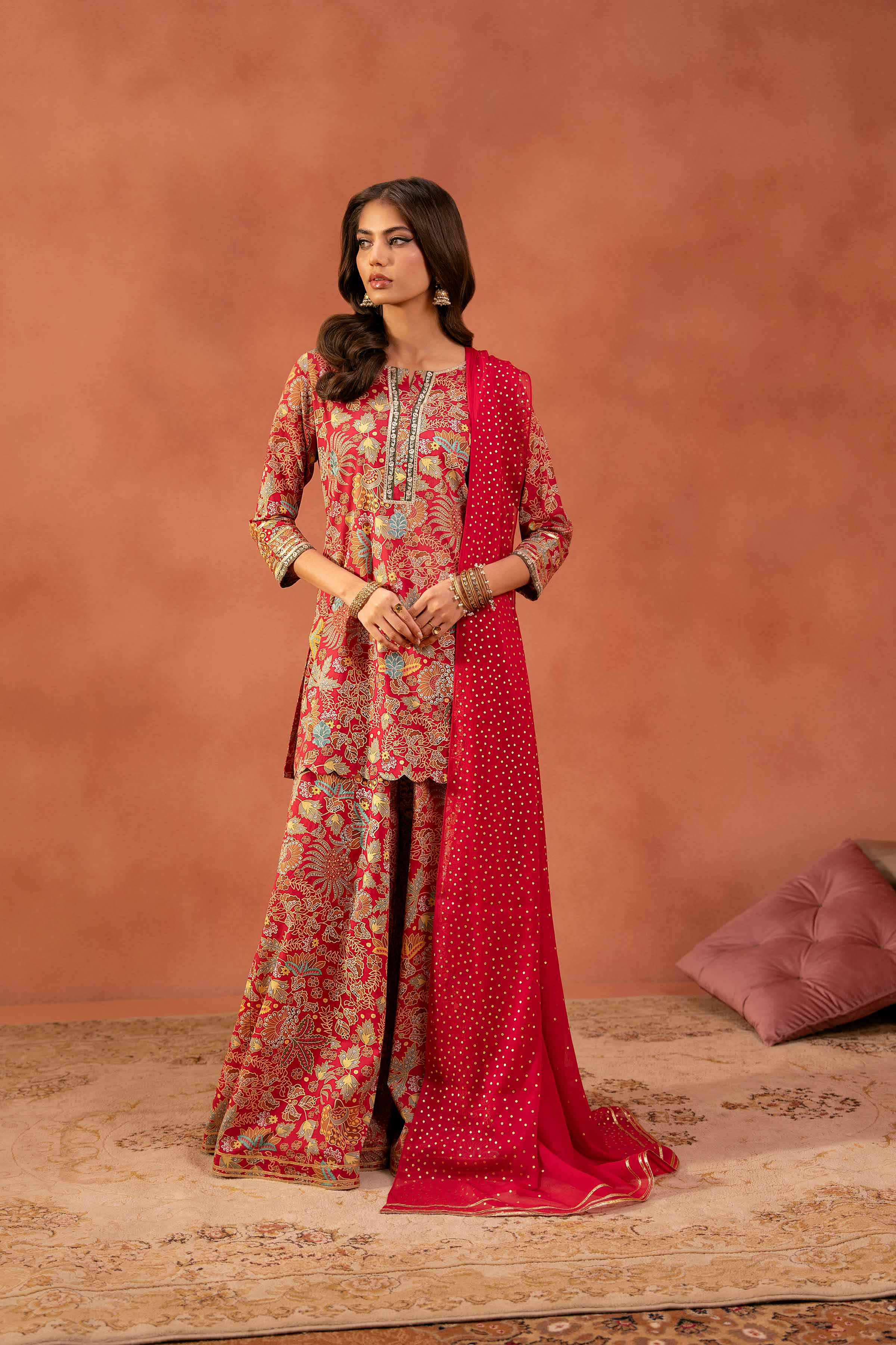 3 Piece - Printed Embroidered Suit - KFE25-166 - Image 3