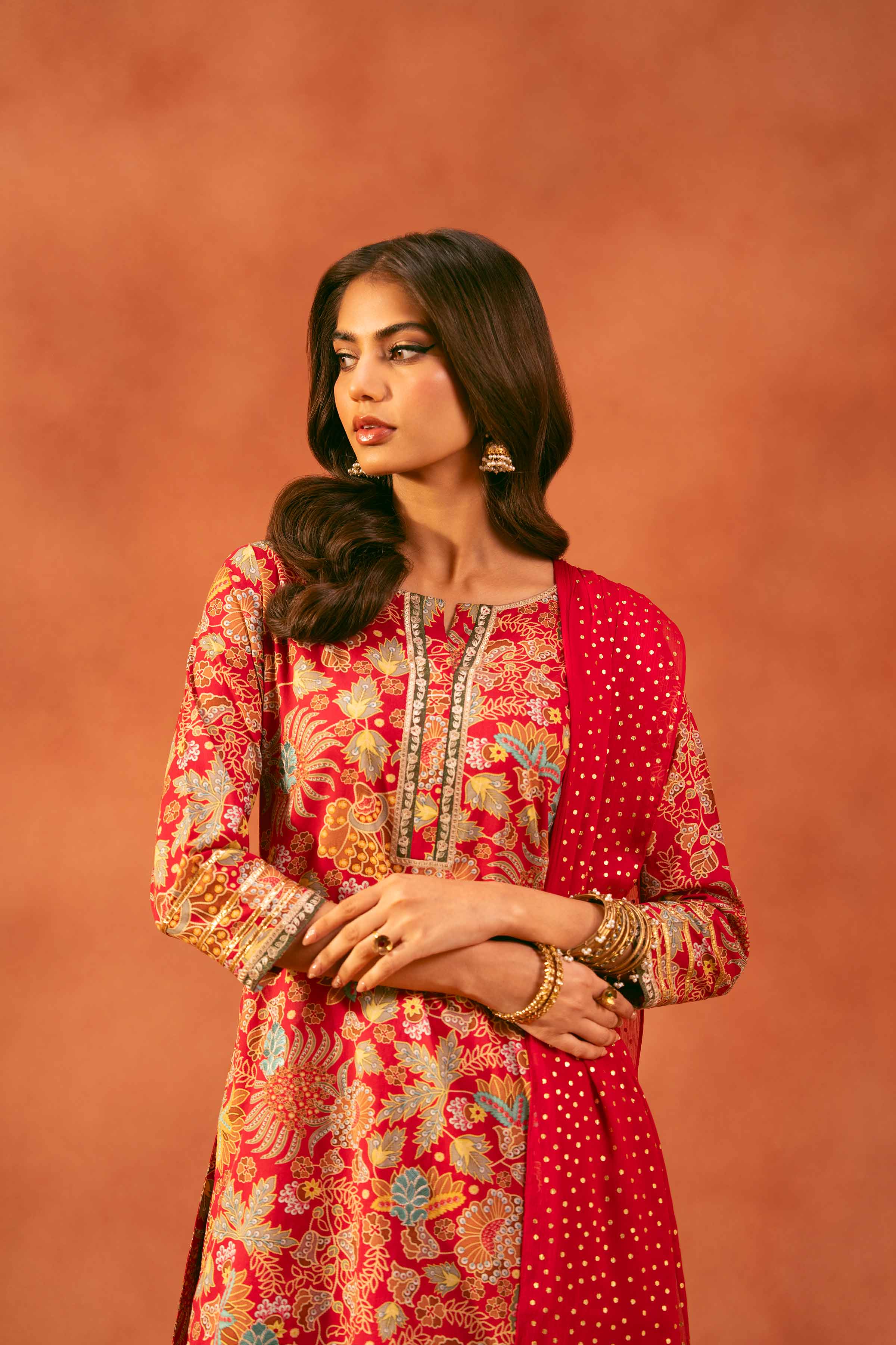 3 Piece - Printed Embroidered Suit - KFE25-166 - Image 4