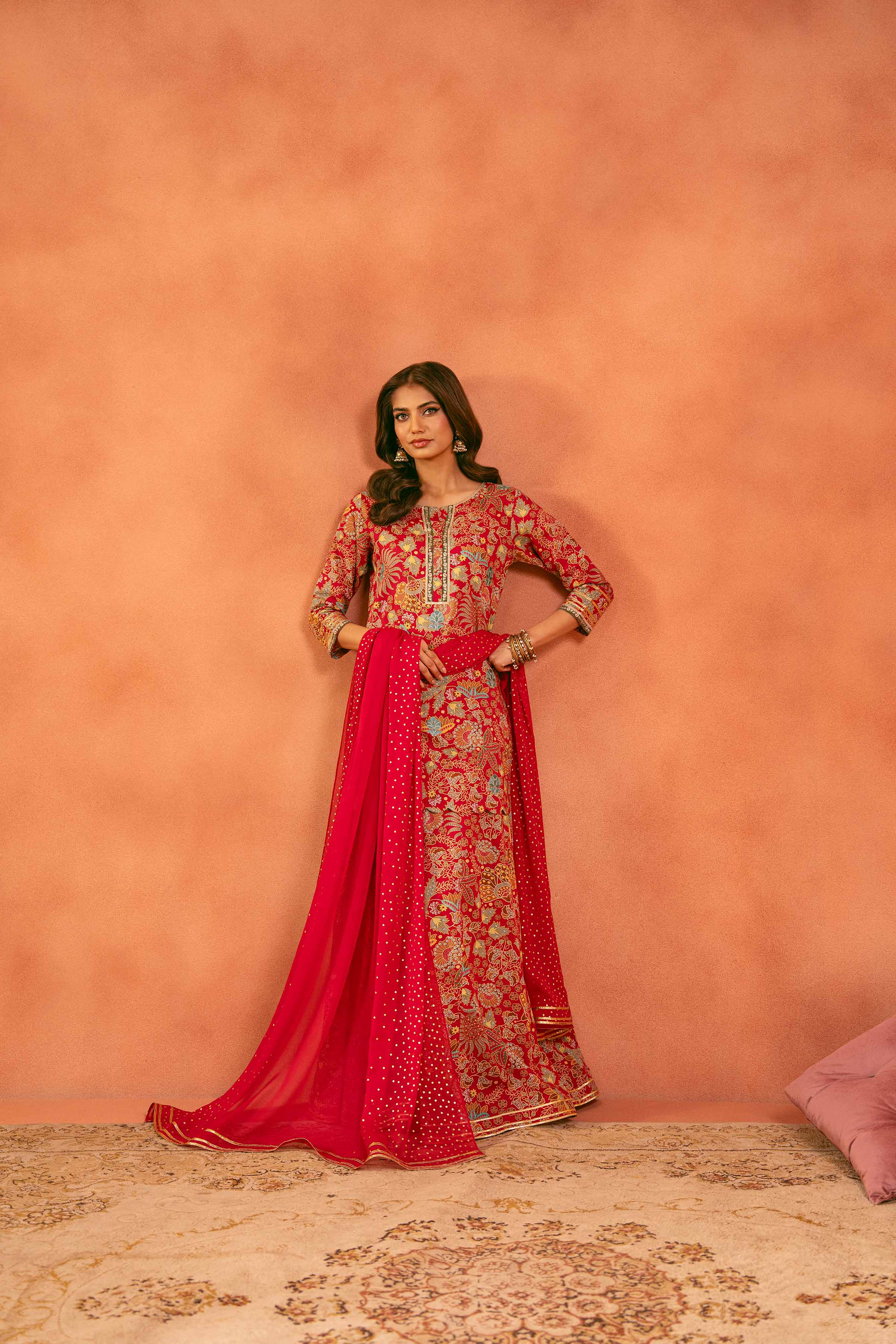 3 Piece - Printed Embroidered Suit - KFE25-166 - Image 7