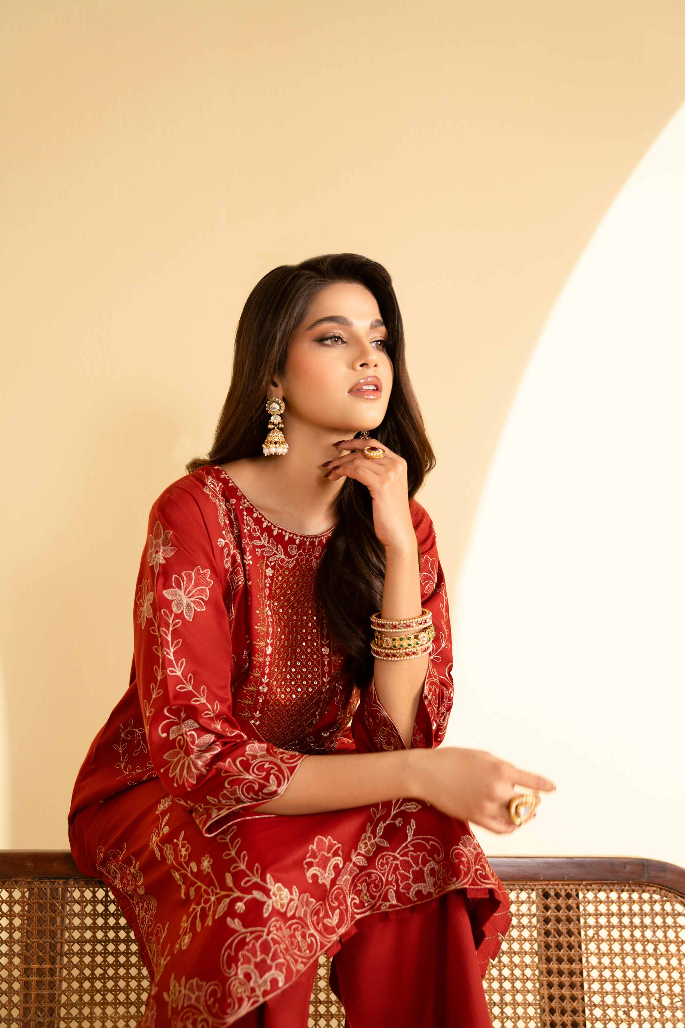 2 Piece - Embroidered Suit - KFE25-21 - Image 5