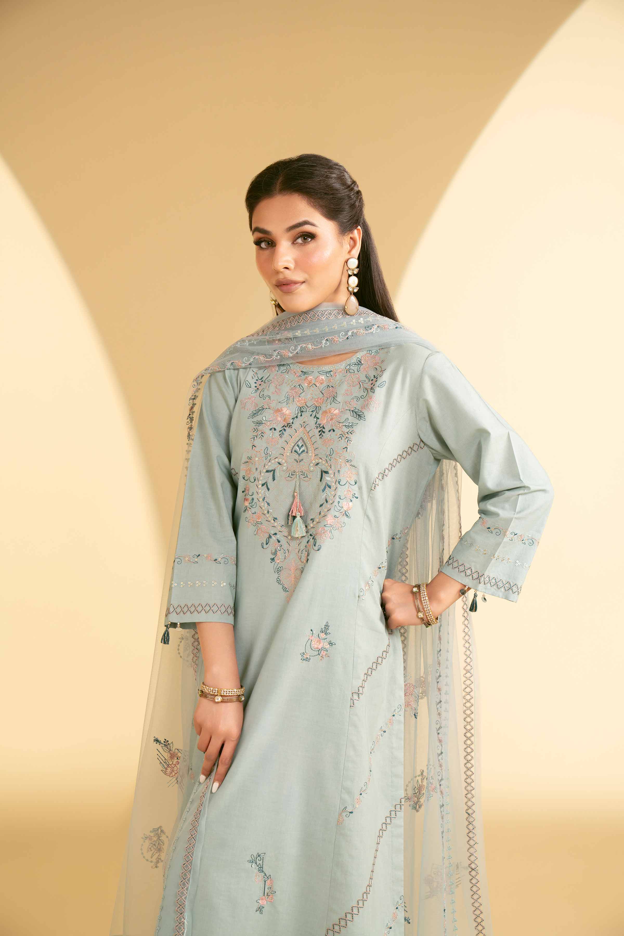 3 Piece - Embroidered Suit - KFE25-27 - Image 8