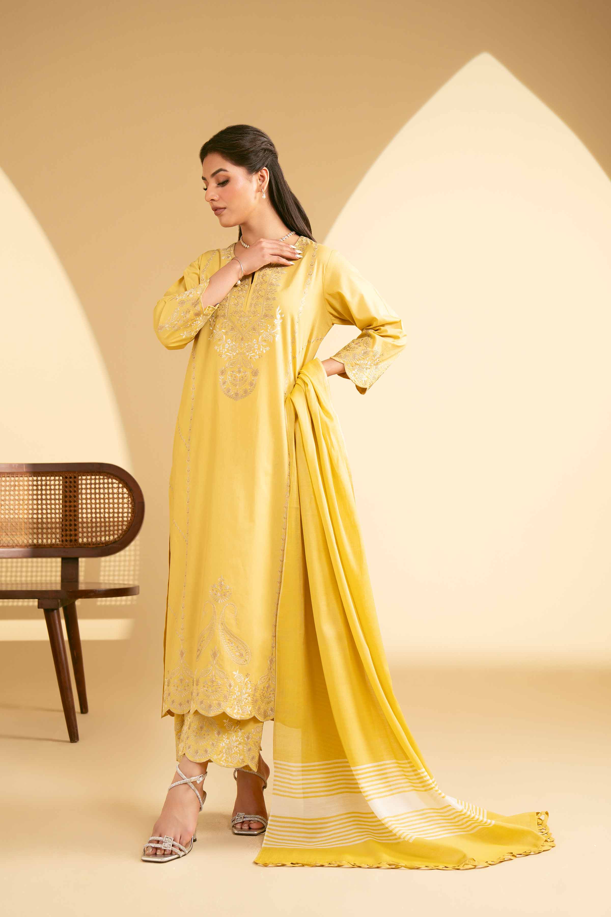 3 Piece - Embroidered Suit - KFE25-62 - Image 4