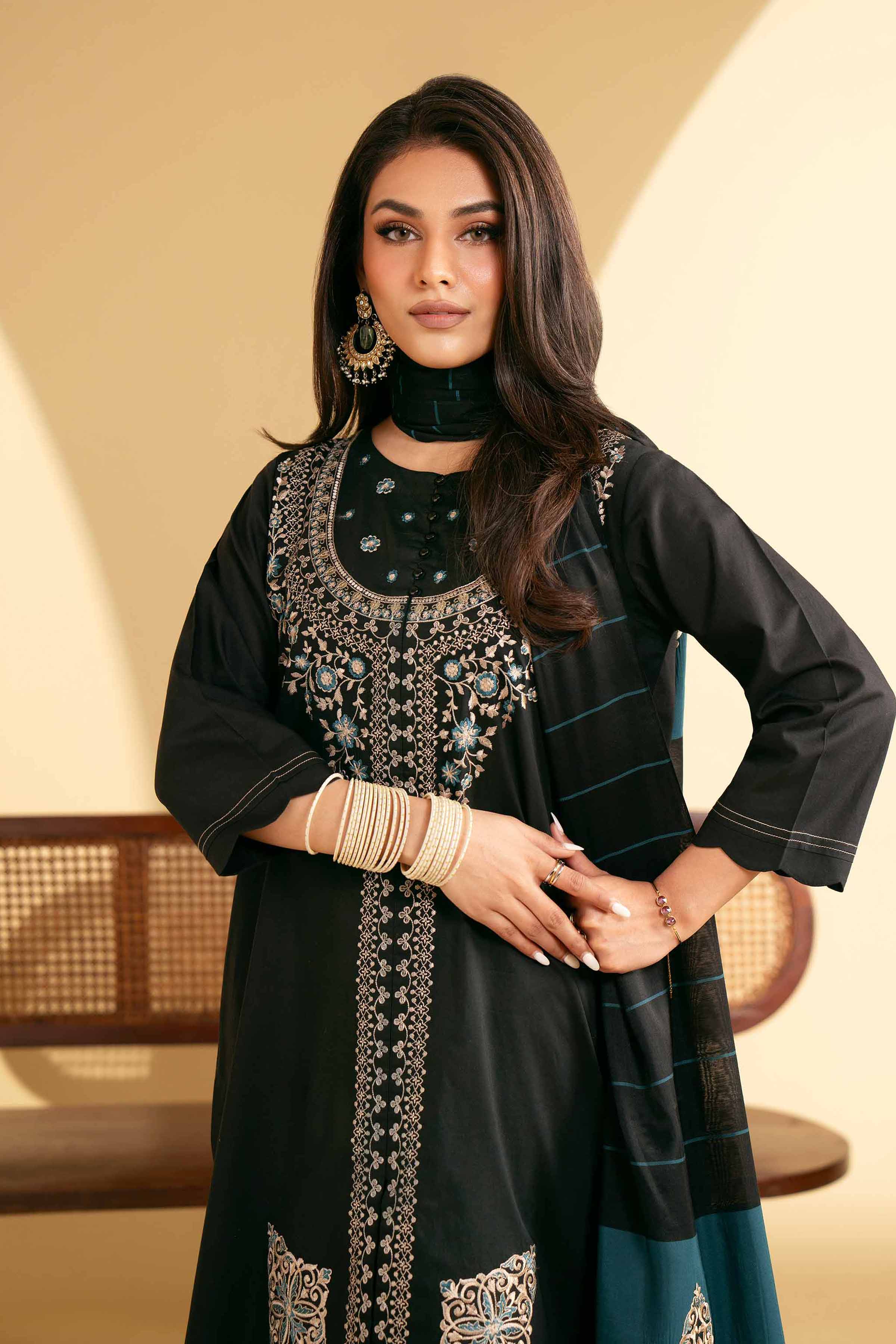 3 Piece - Embroidered Suit - KFE25-71 - Image 2