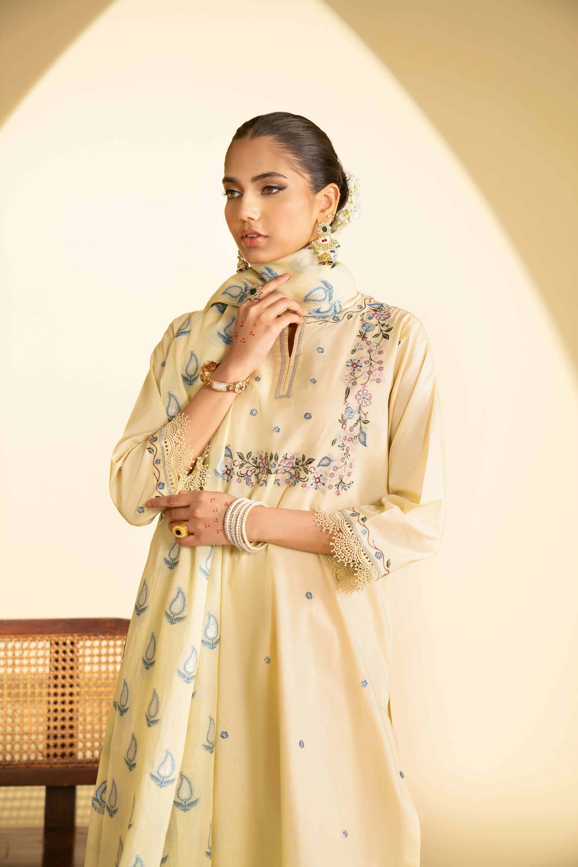 3 Piece -Embroidered Suit - KFE25-76 - Image 5