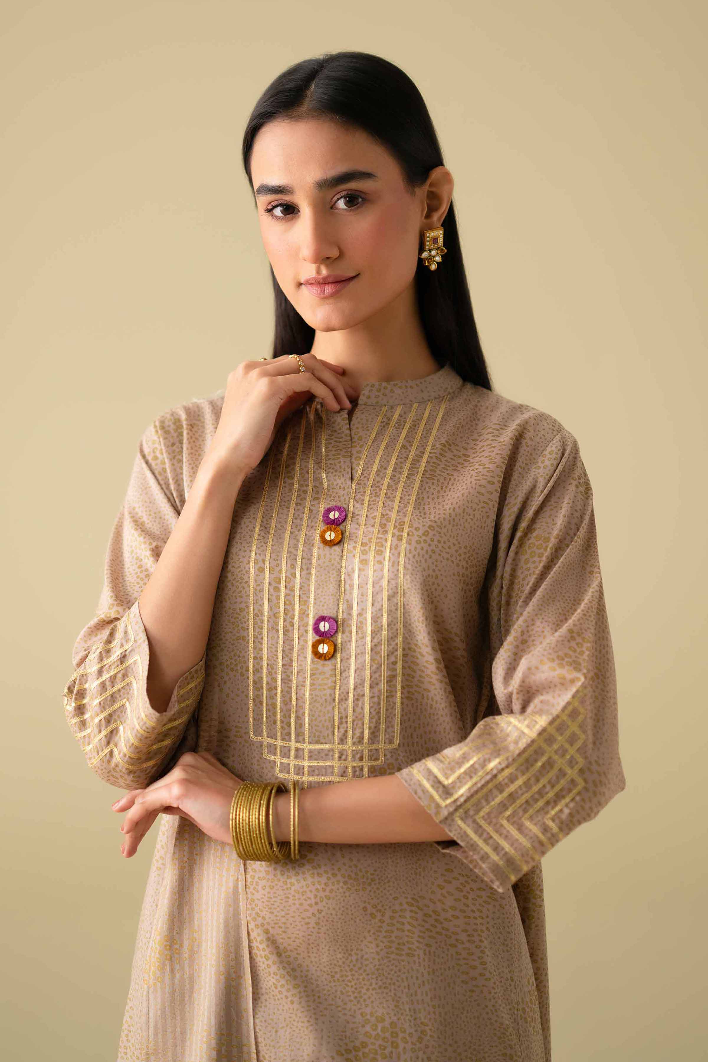 3 Piece - Embroidered Suit - KFE26-116 - Image 3