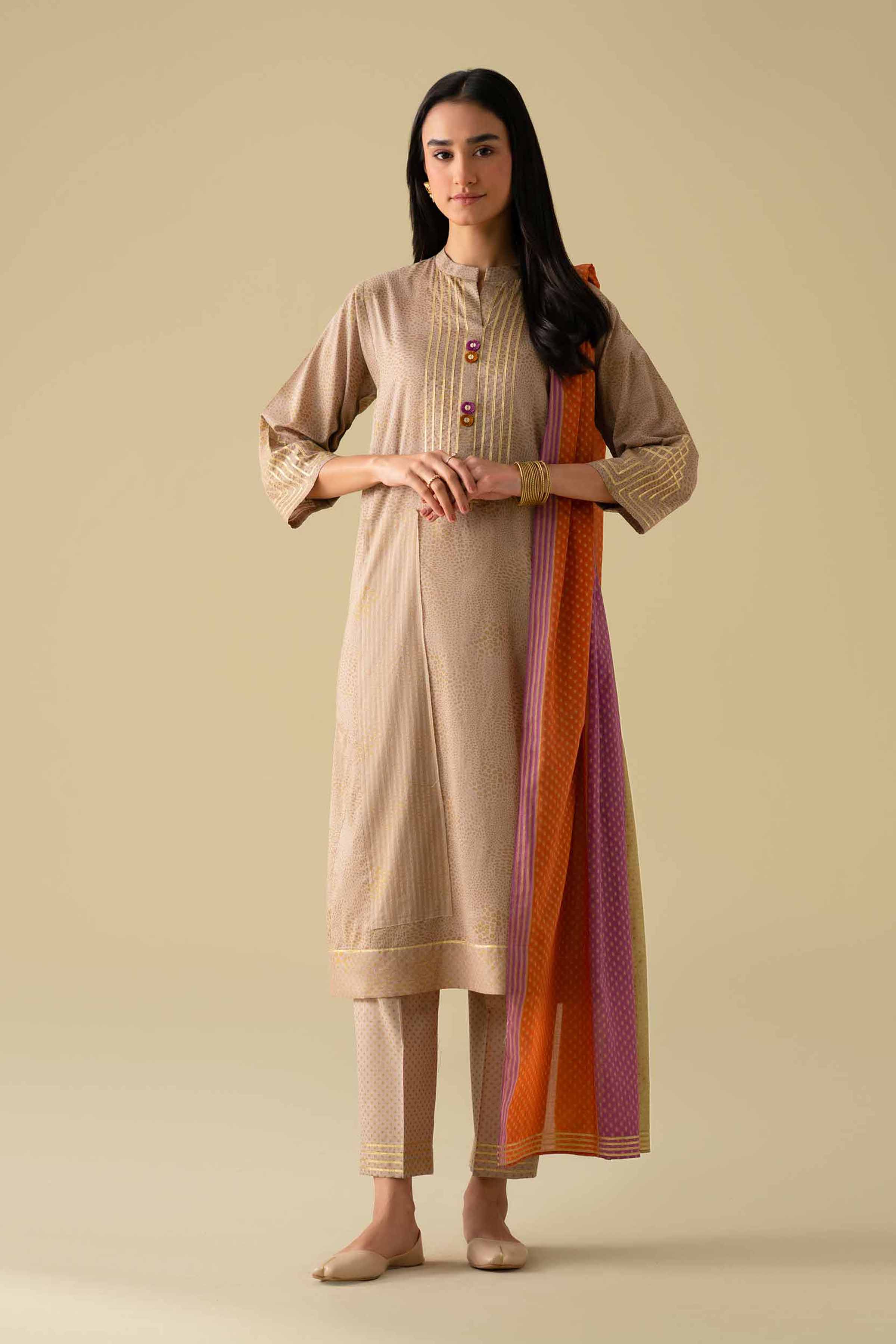 3 Piece - Embroidered Suit - KFE26-116 - Image 6