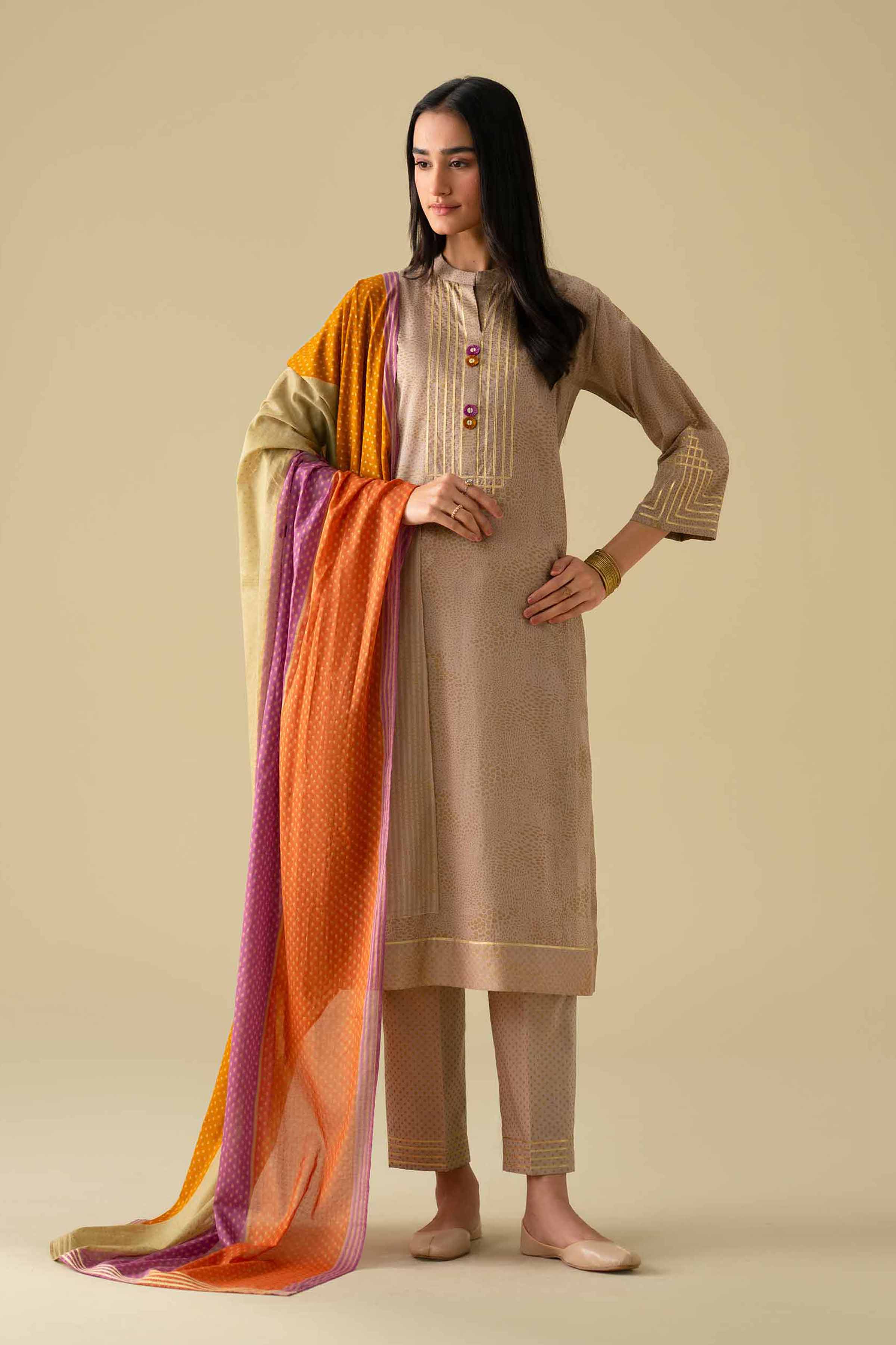 3 Piece - Embroidered Suit - KFE26-116 - Image 7