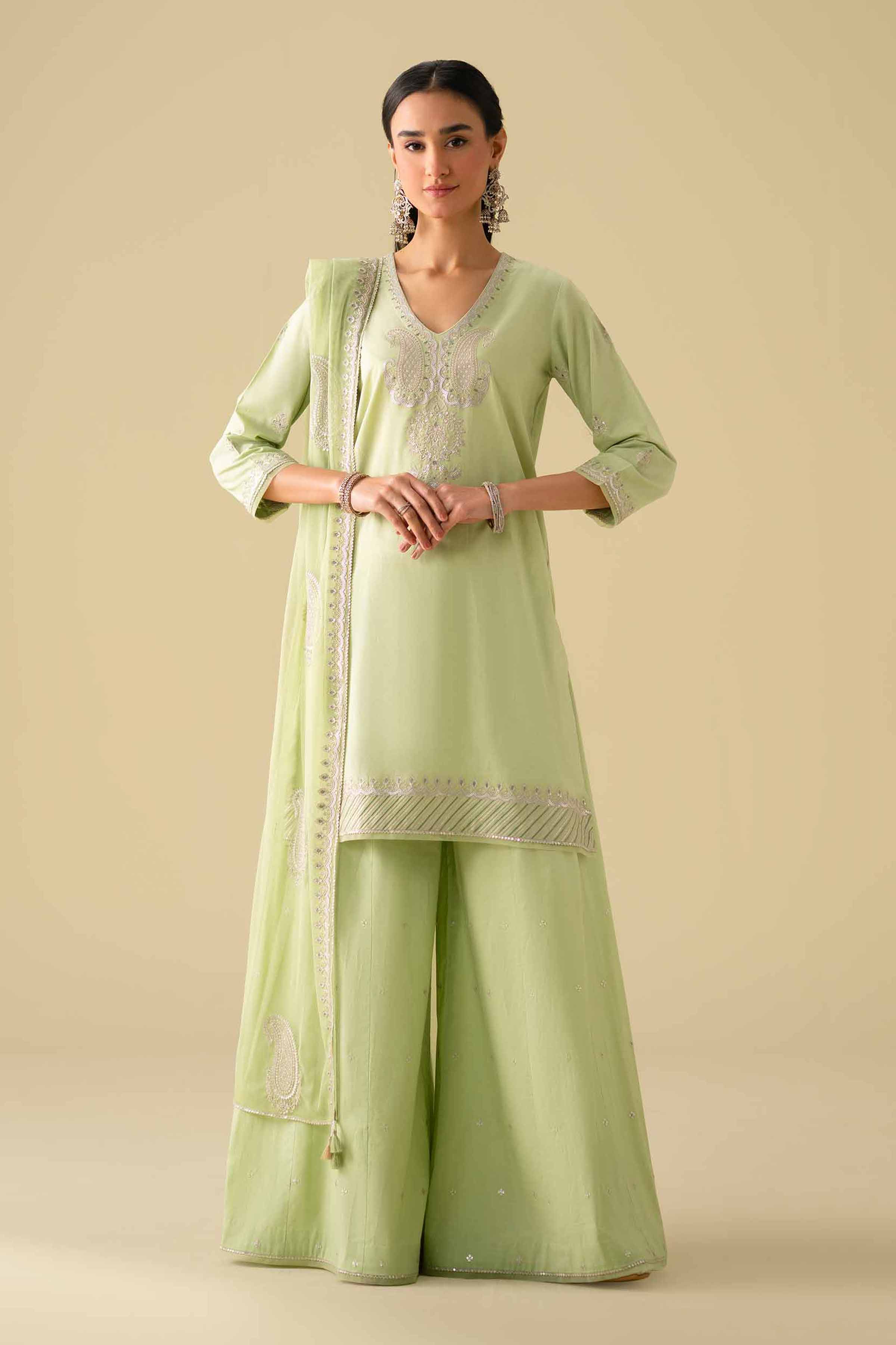3 Piece - Embroidered Suit - KFE26-132 - Image 3