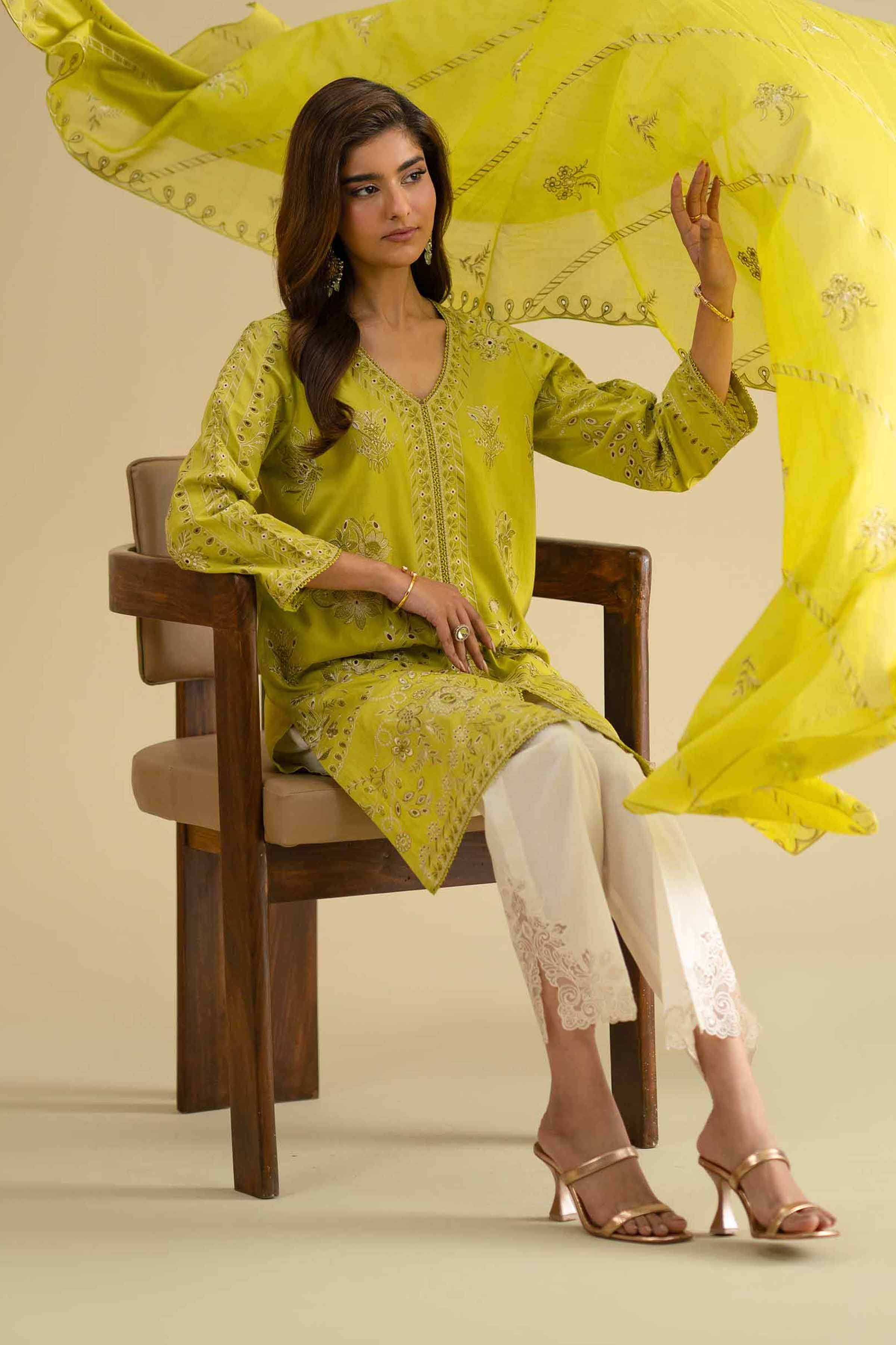 2 Piece - Embroidered Suit - KFE26-18 - Image 6
