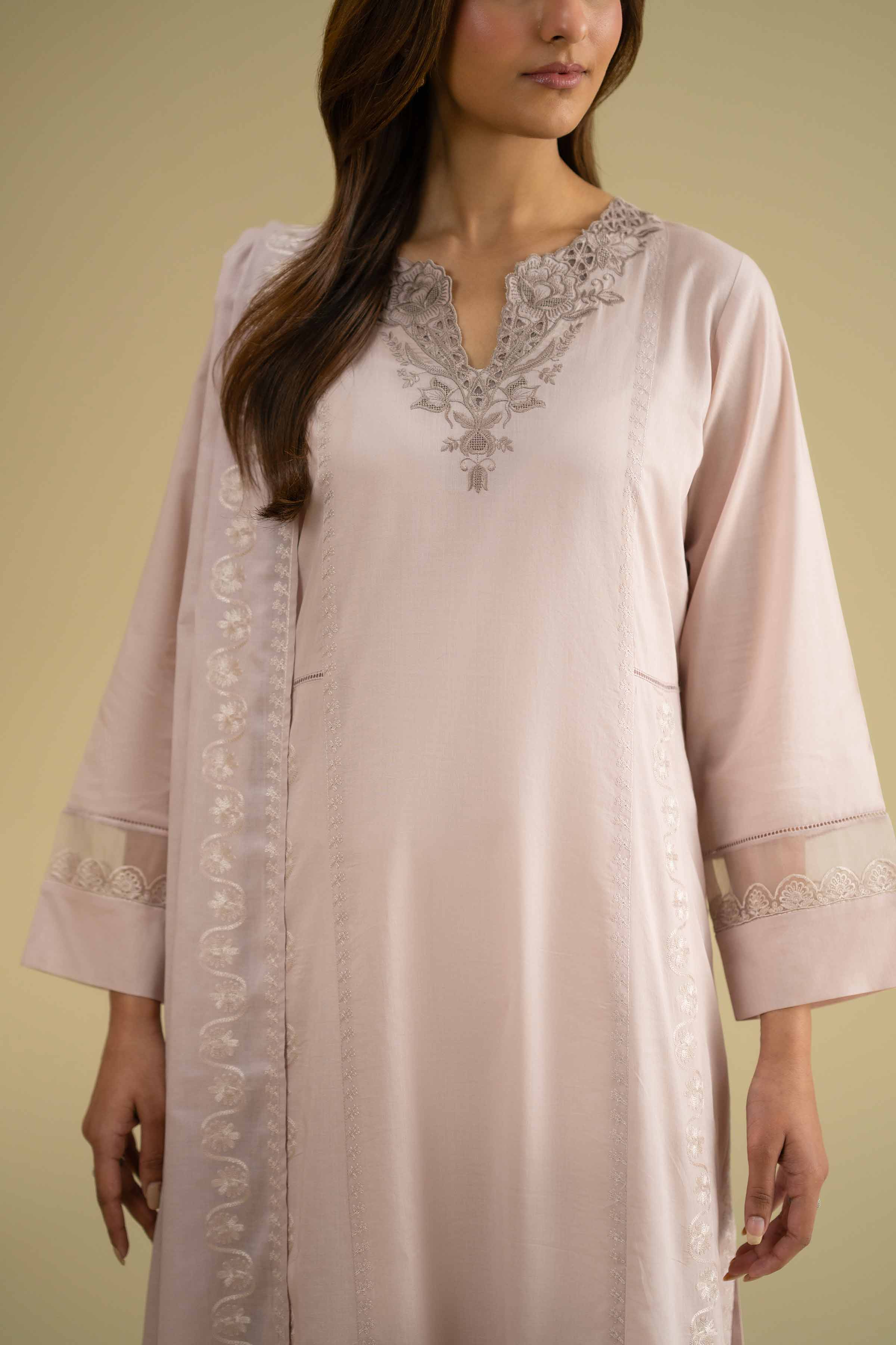 2 Piece - Embroidered Suit - KFE26-232 - Image 5