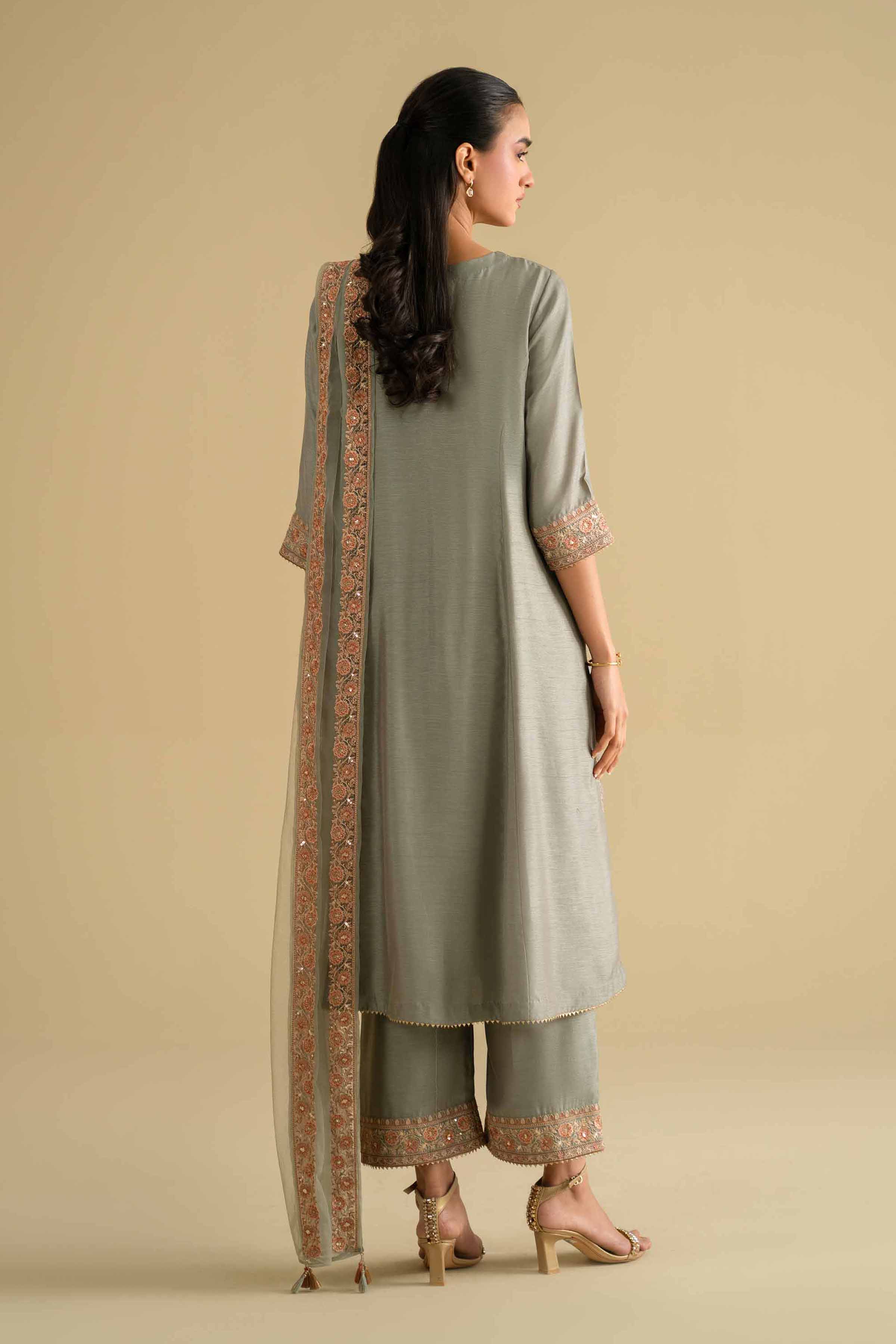 3 Piece - Embroidered Suit - KFE26-233 - Image 3