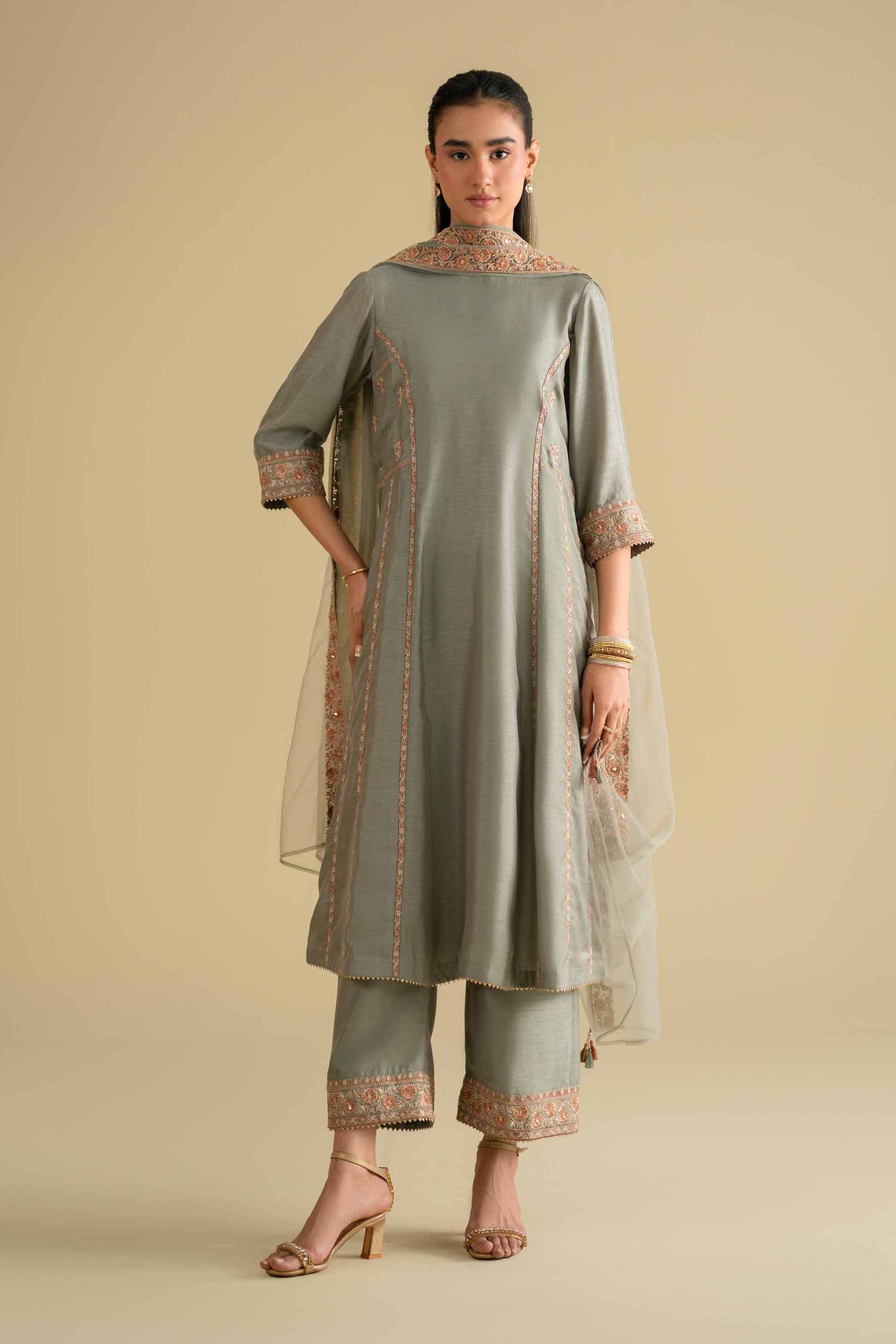 3 Piece - Embroidered Suit - KFE26-233 - Image 5