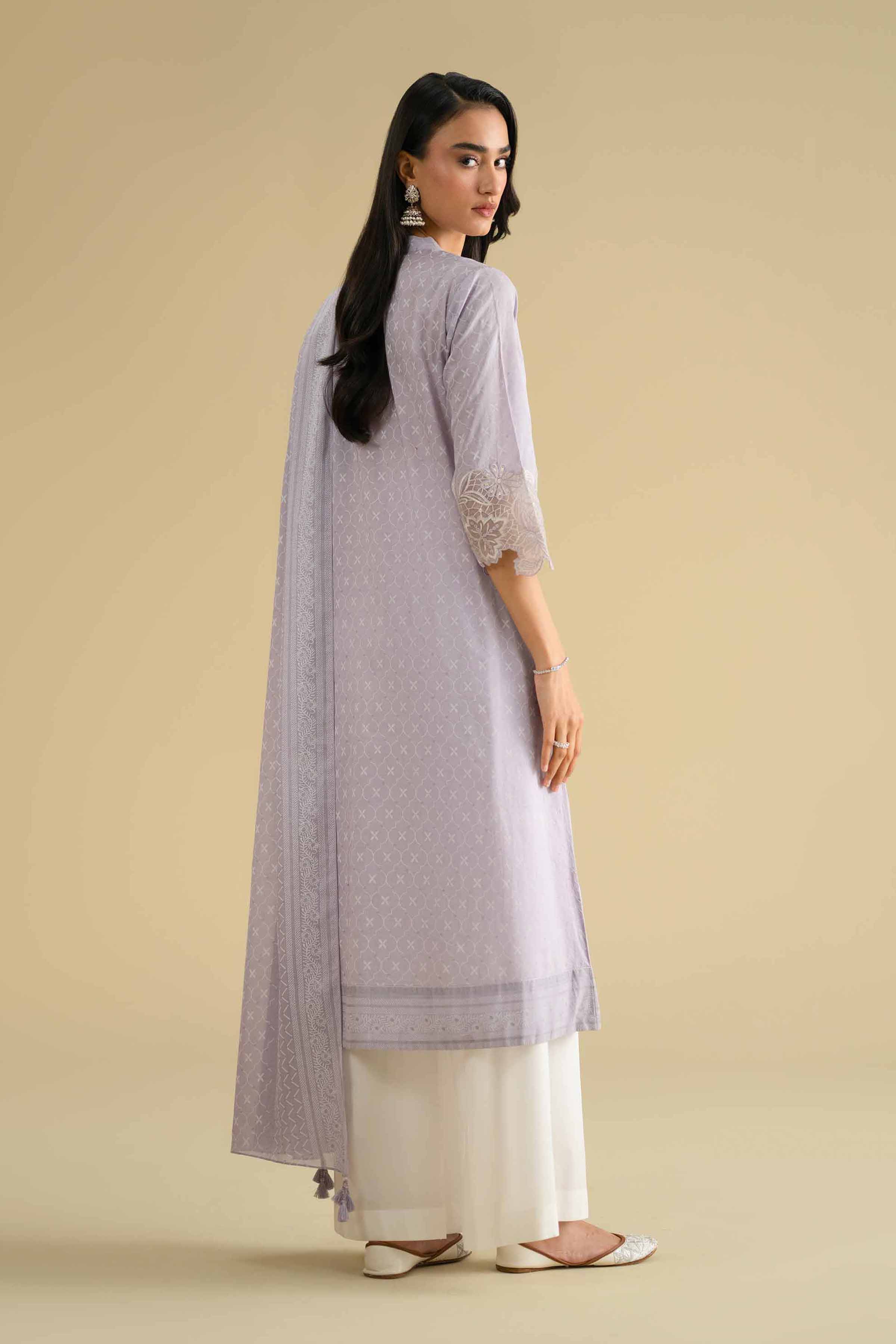 2 Piece - Printed Embroidered Suit - KFE26-28 - Image 3