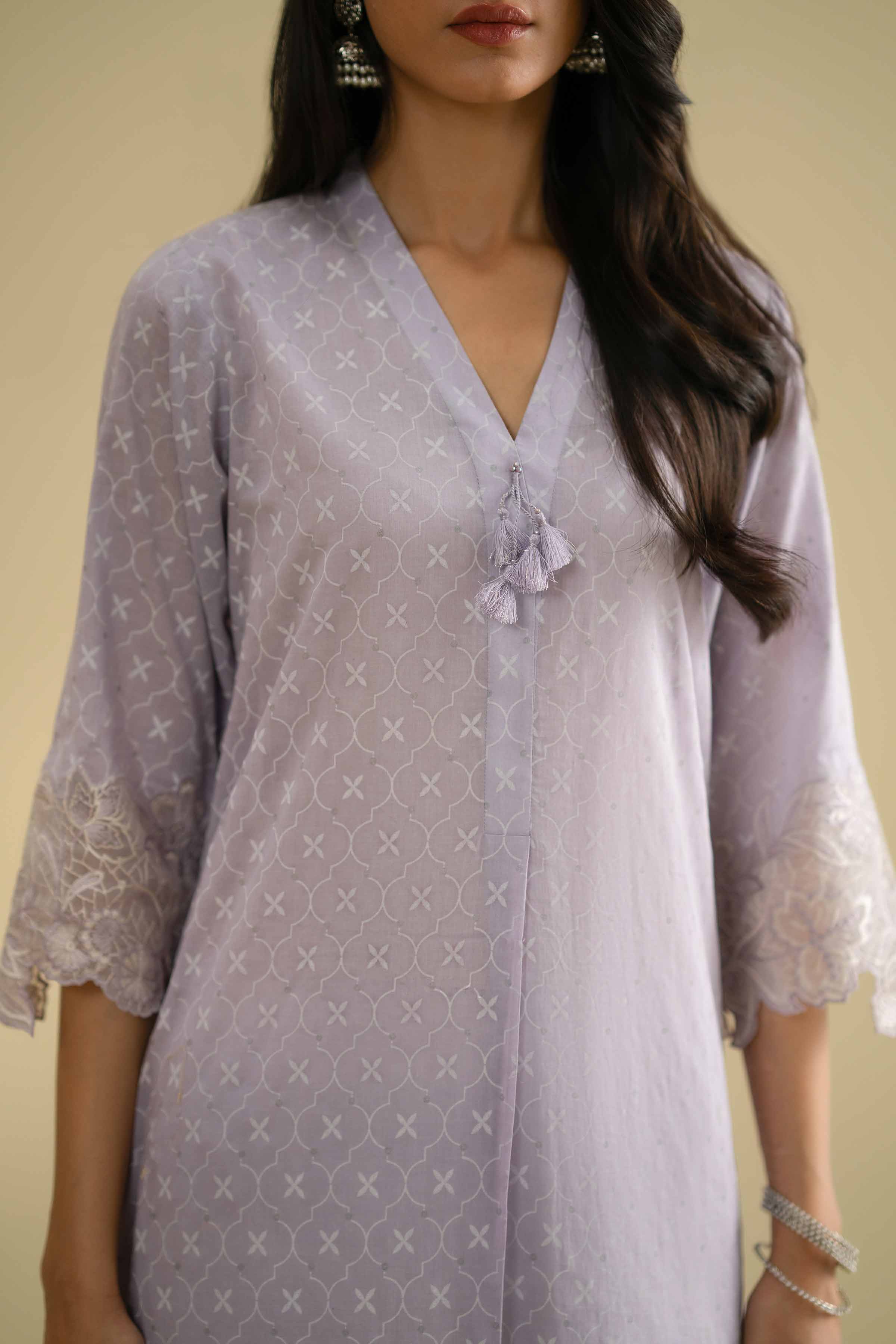 2 Piece - Printed Embroidered Suit - KFE26-28 - Image 4