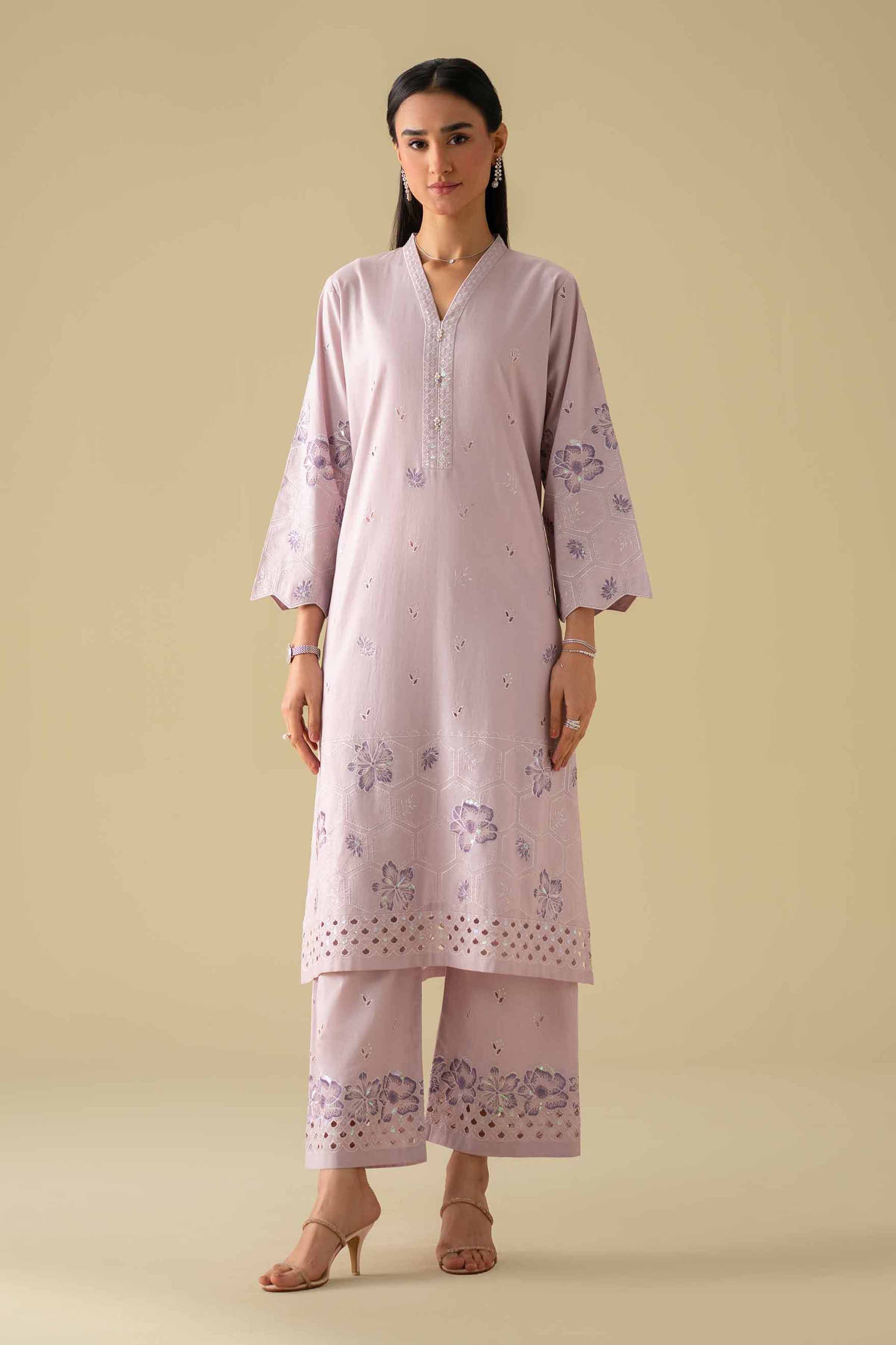 2 Piece - Embroidered Suit - KFE26-34 - Image 3